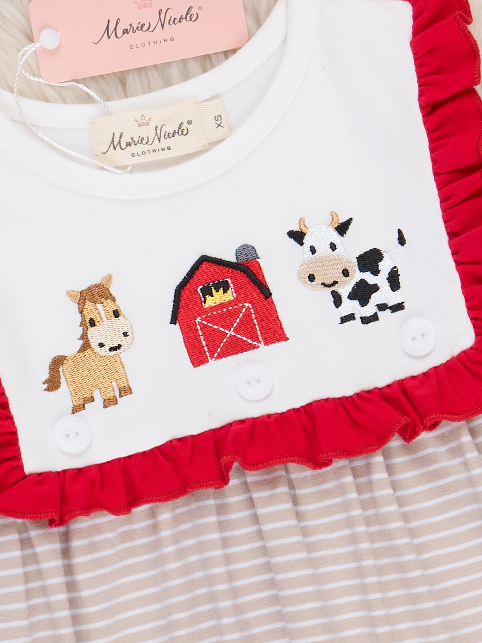Barnyard Fun Embroidered Ruffle Dress - Image 3