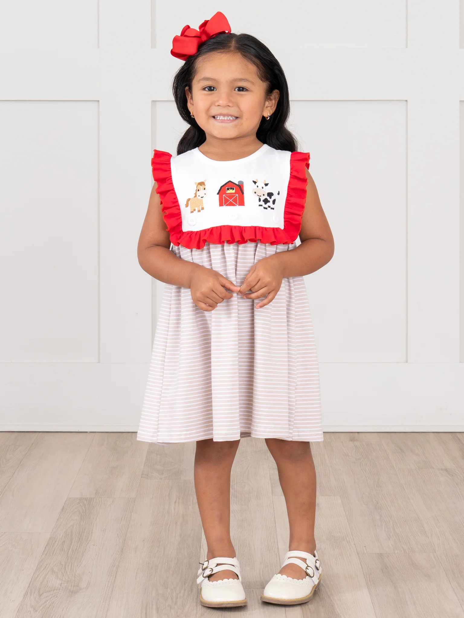 Barnyard Fun Embroidered Ruffle Dress - Image 5