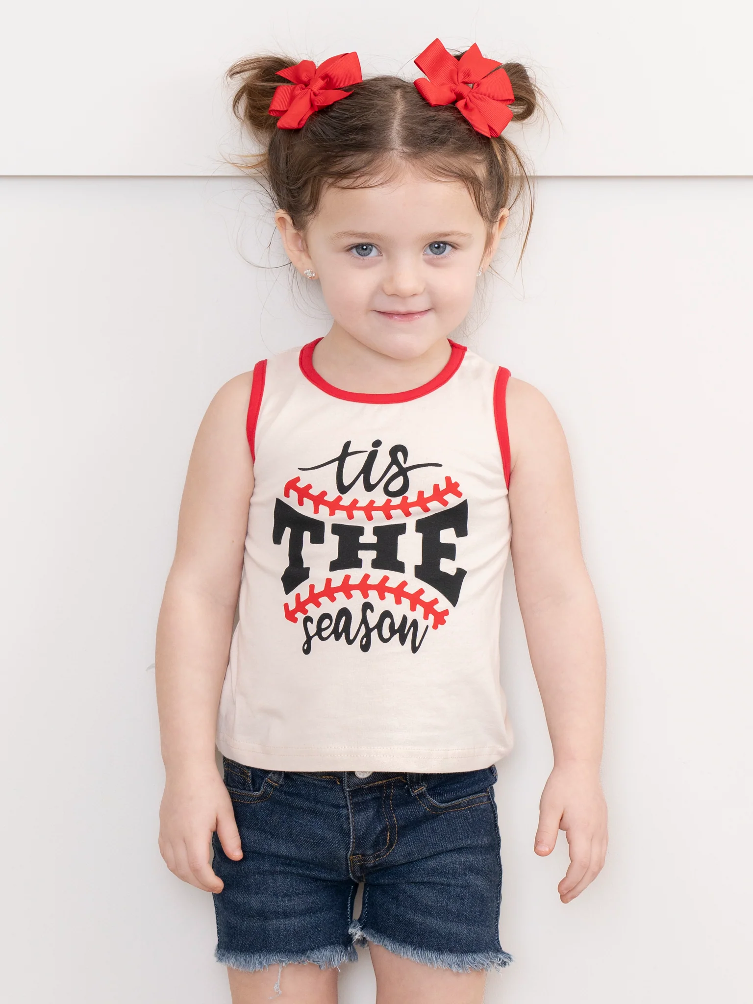 Baseball Season Denim Shorts Outfit