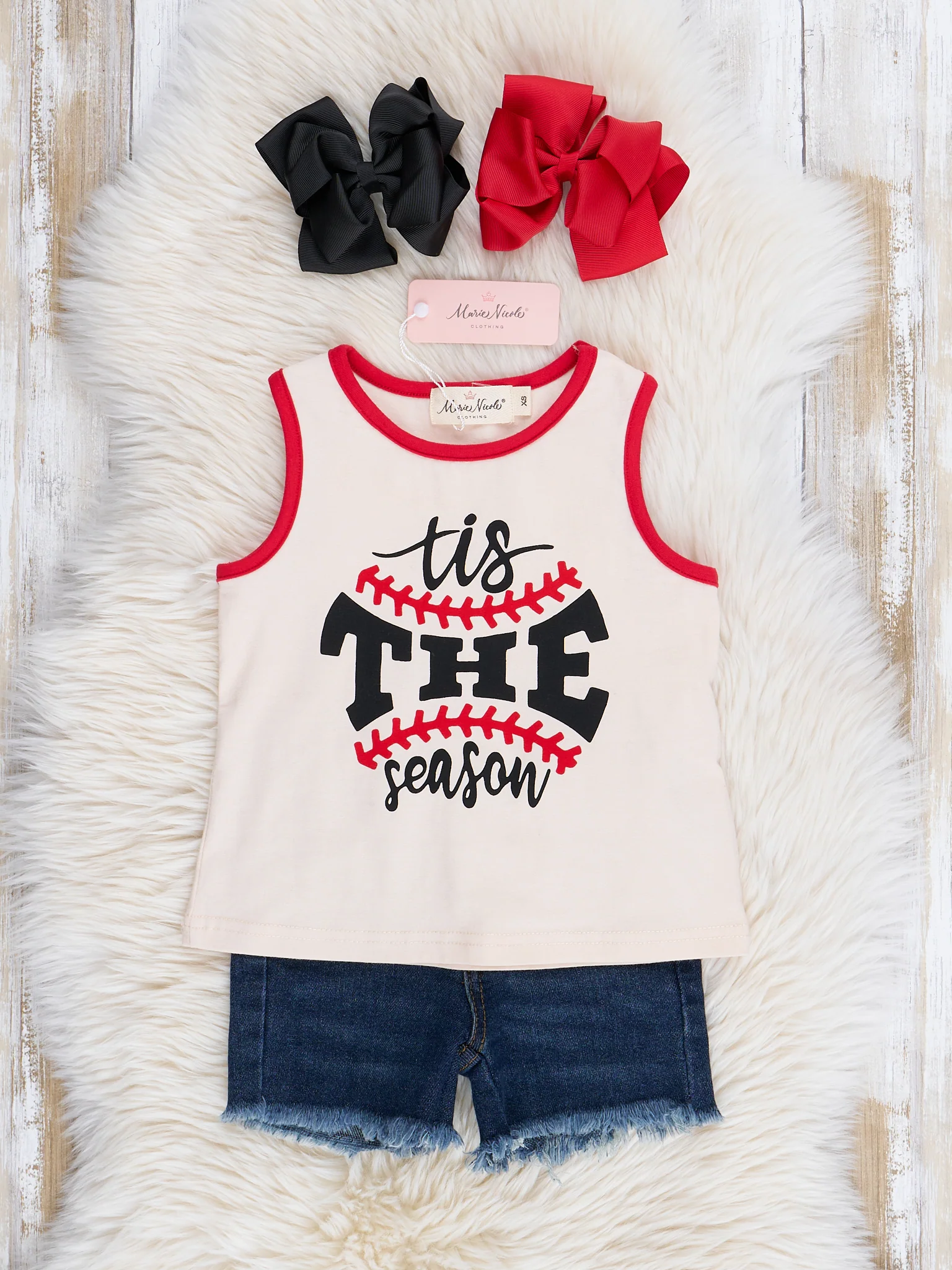 Baseball Season Denim Shorts Outfit - Image 3