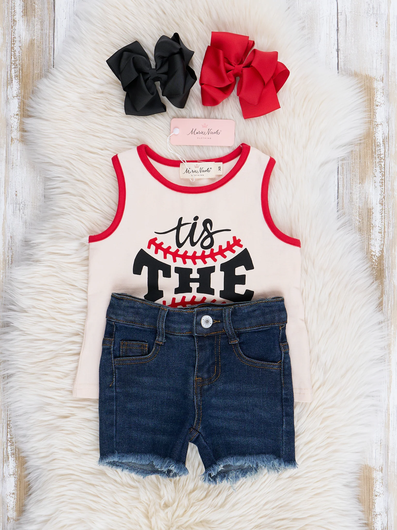 Baseball Season Denim Shorts Outfit - Image 4