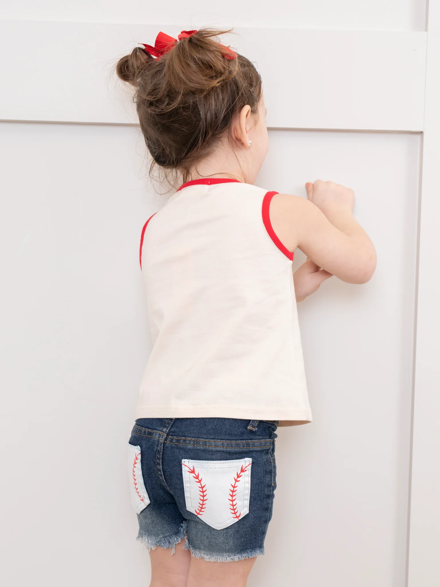 Baseball Season Denim Shorts Outfit - Image 6