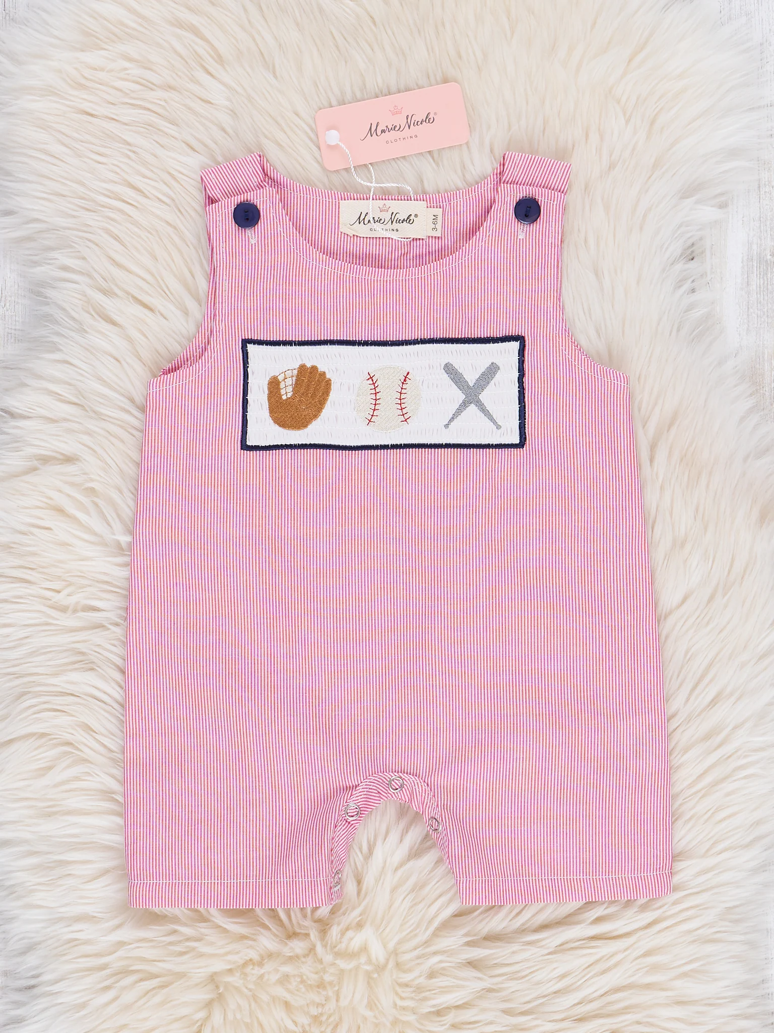 Baseball Smocked Cotton Johnny - Image 2