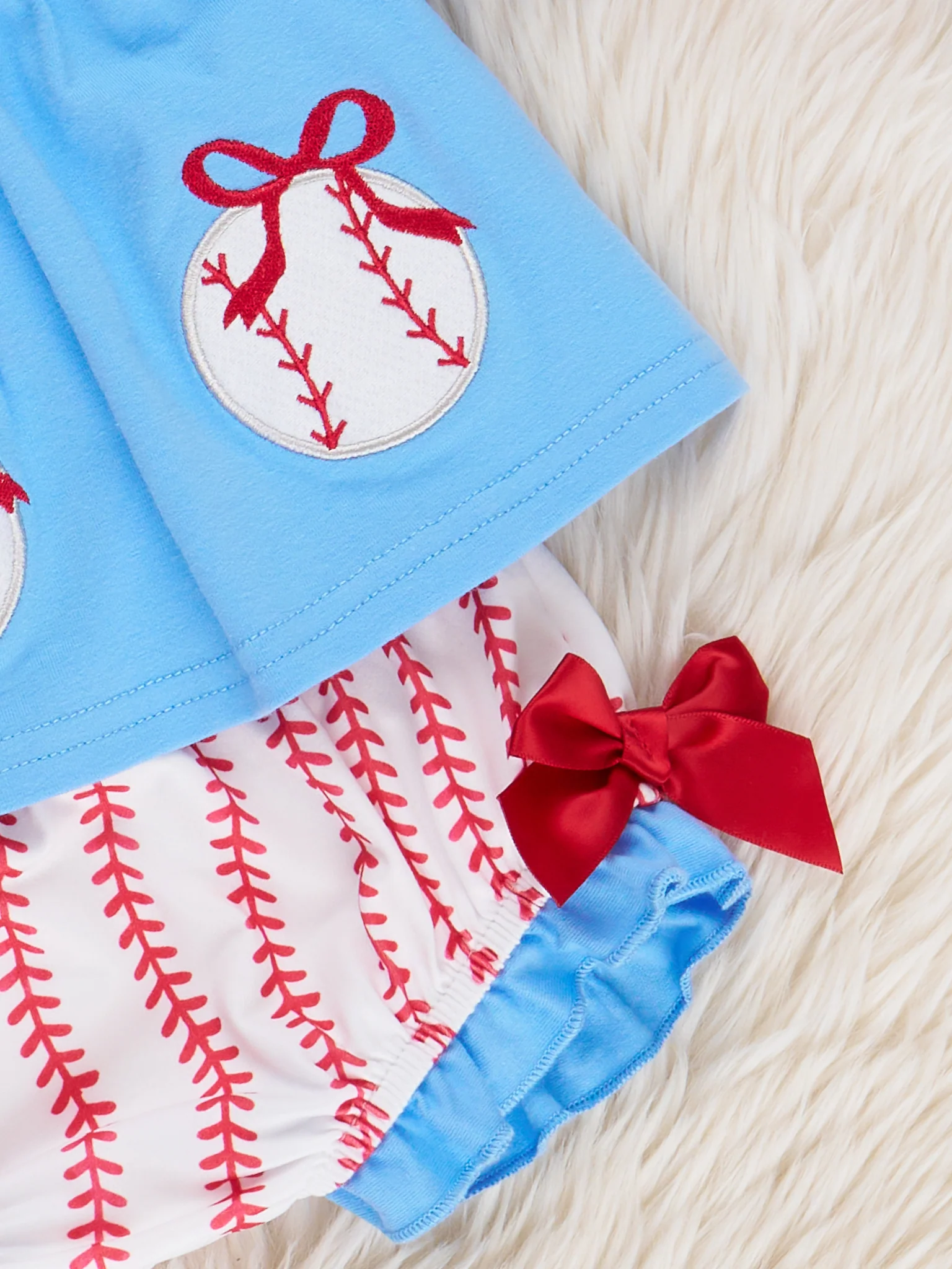 Baseball Stripes Embroidered Bloomers Outfit - Image 3