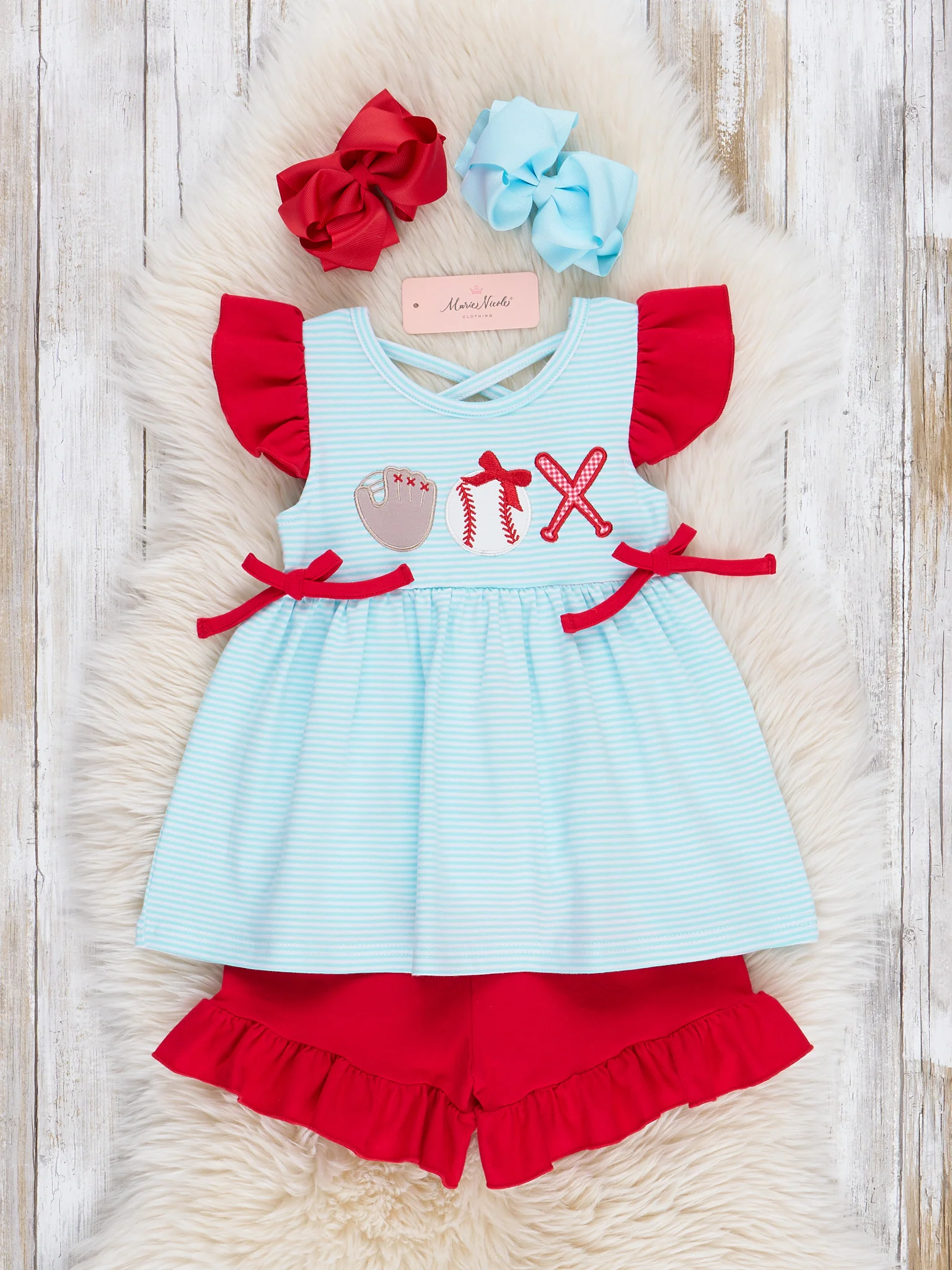 Batter Up Embroidered Ruffle Outfit - Image 2