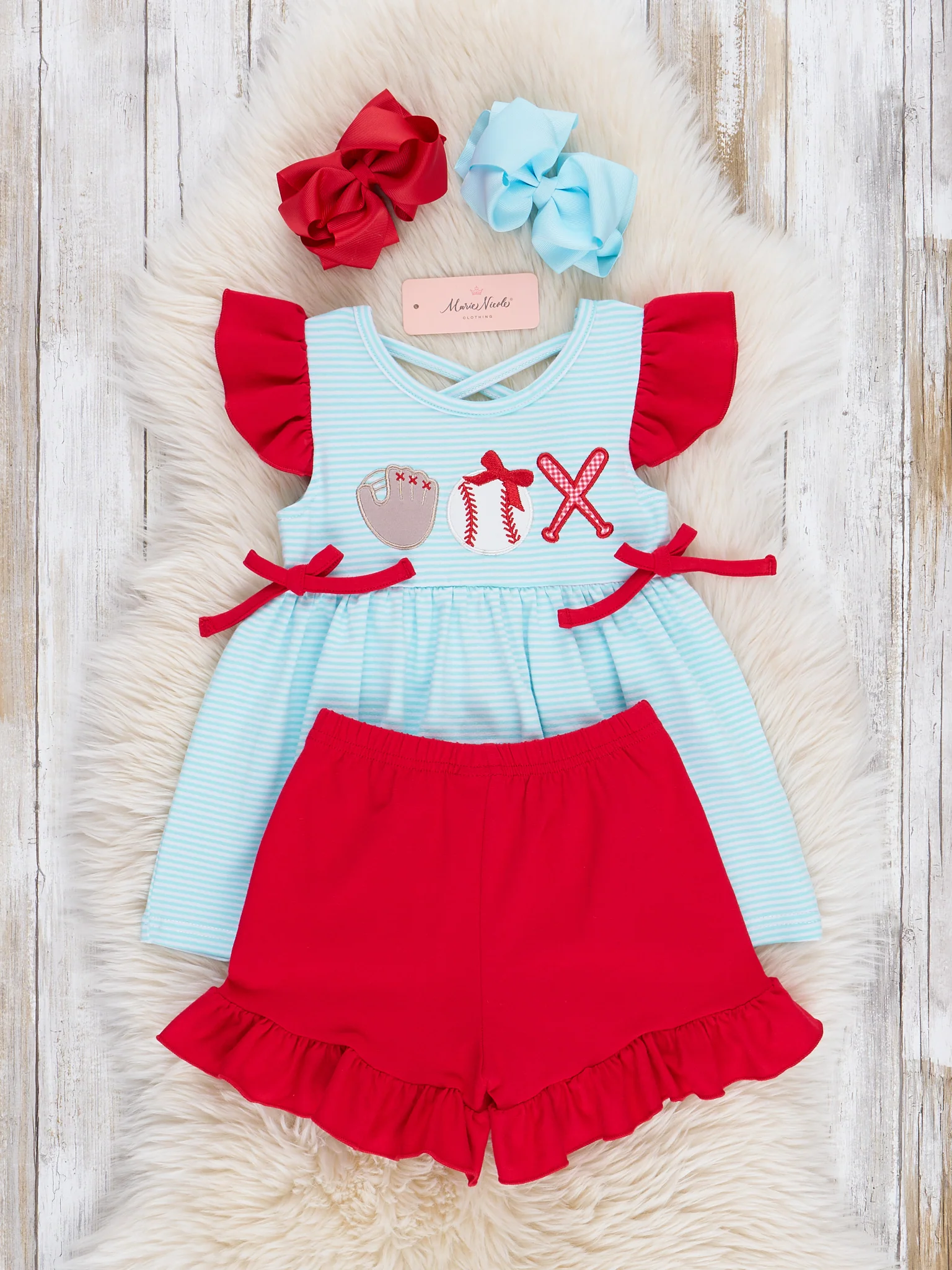 Batter Up Embroidered Ruffle Outfit - Image 3