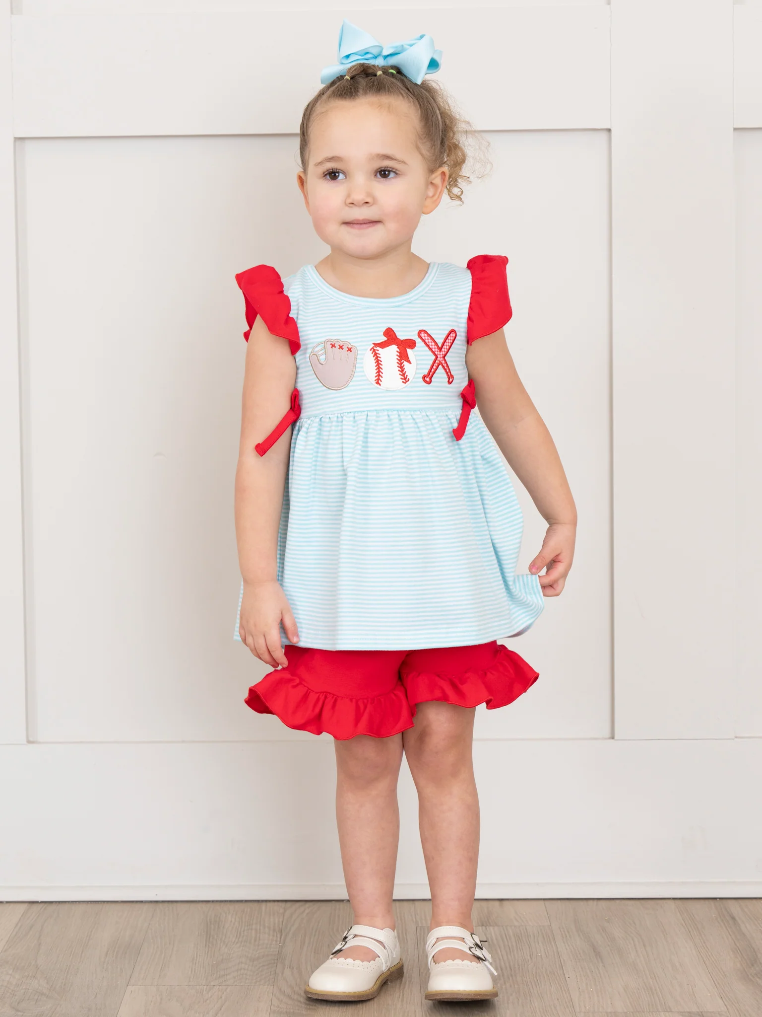 Batter Up Embroidered Ruffle Outfit - Image 7