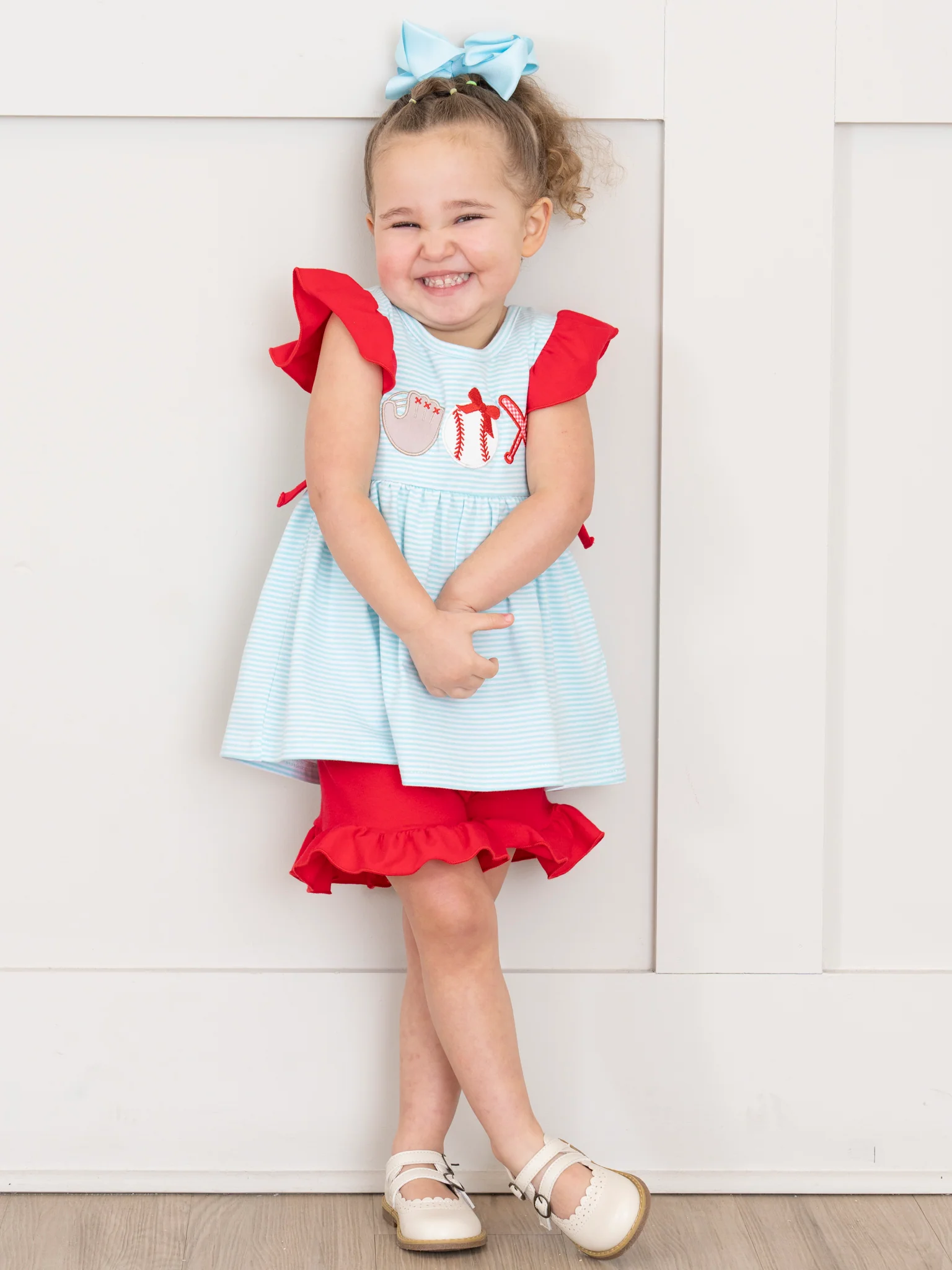 Batter Up Embroidered Ruffle Outfit - Image 8