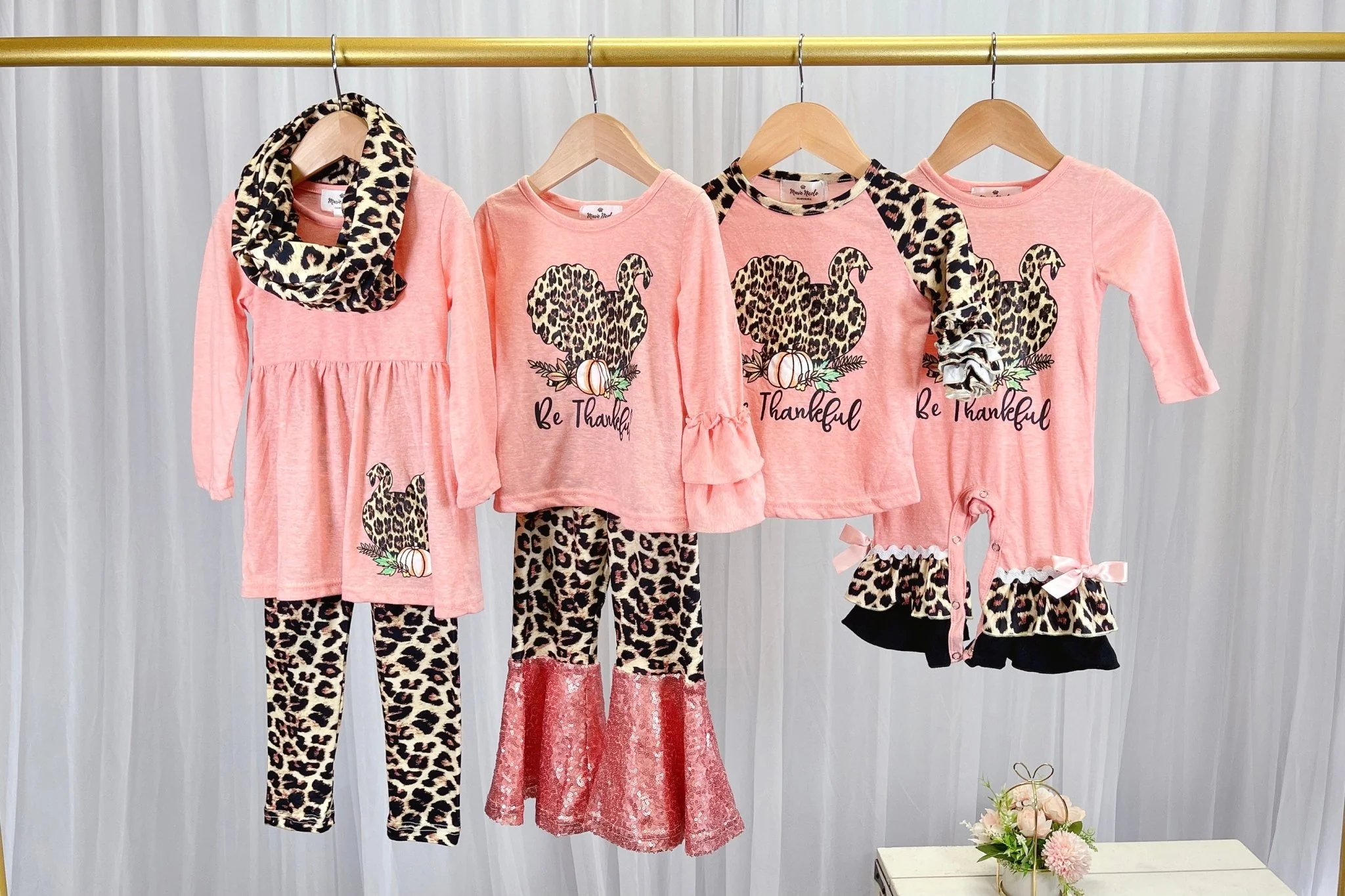 Be Thankful Leopard Turkey Ruffle Romper - Image 7