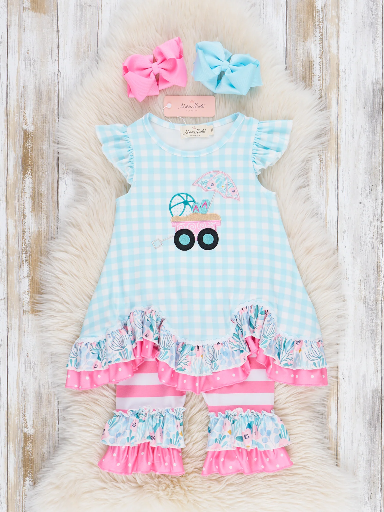 Beach Day Gingham Ruffle Outfit - Image 2