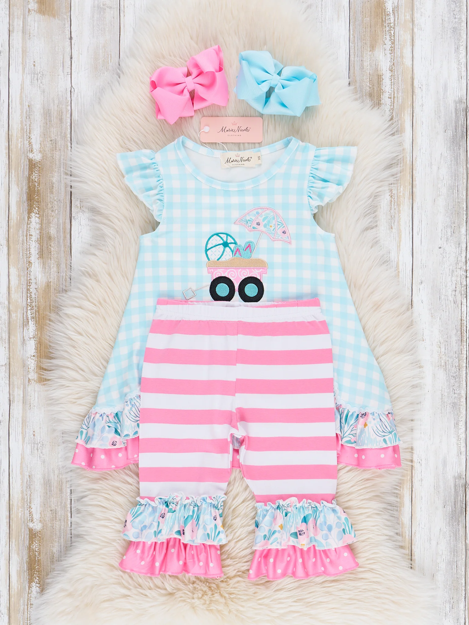 Beach Day Gingham Ruffle Outfit - Image 3