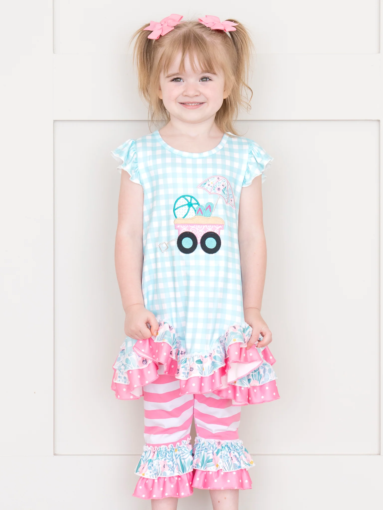 Beach Day Gingham Ruffle Outfit - Image 6