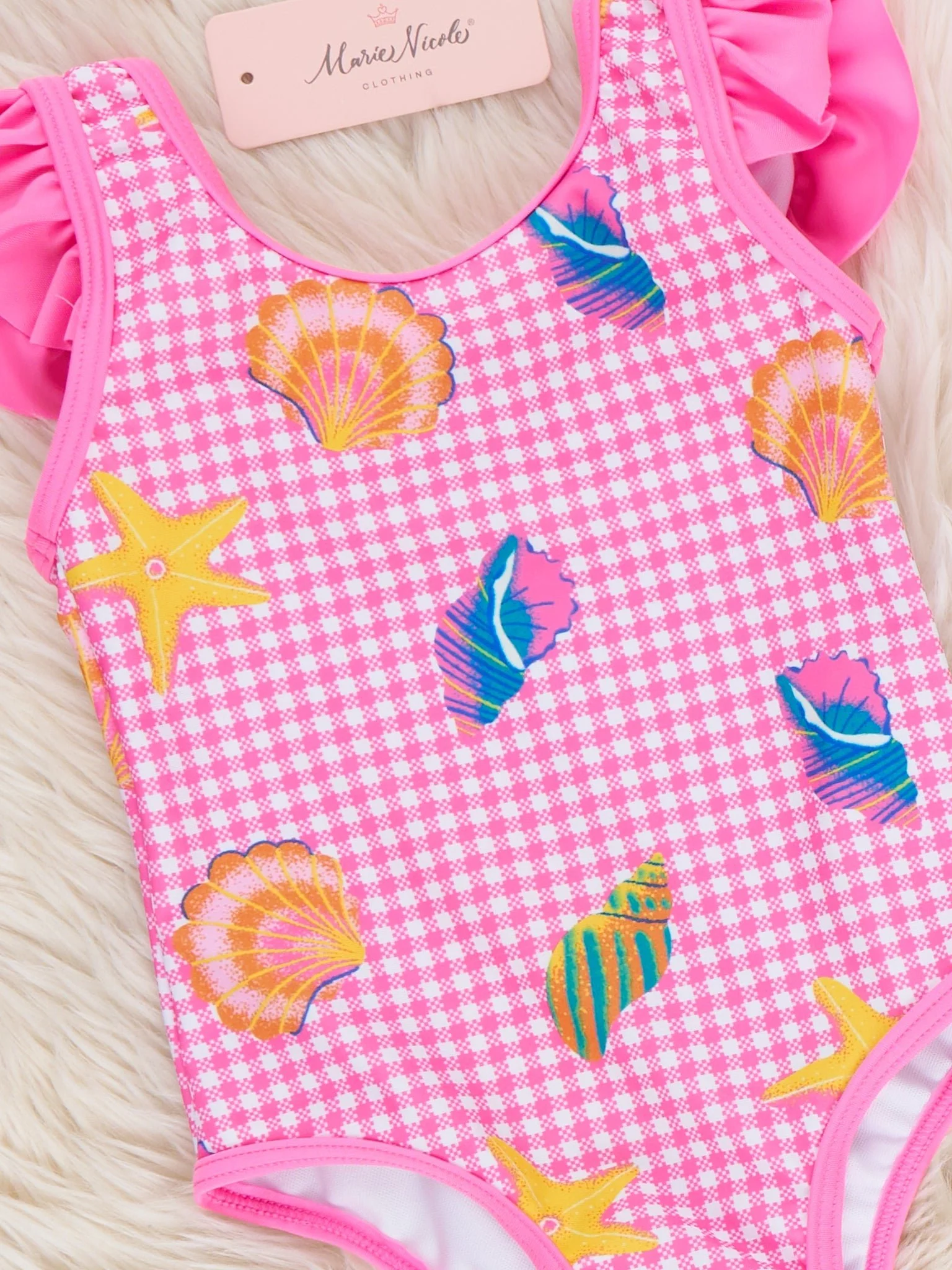 Beach Treasures Gingham Ruffle Swimsuit - Image 3
