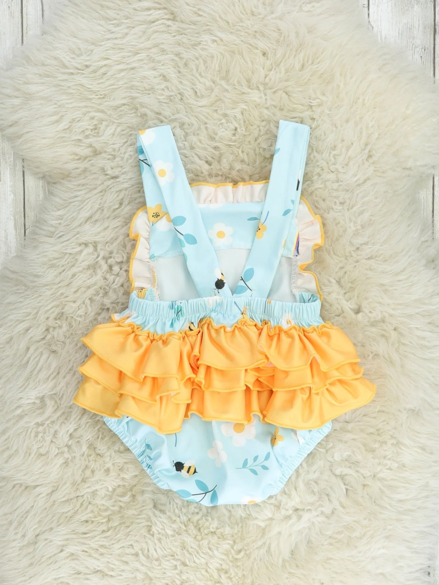 Beautiful Bees Ruffle Bubble Romper - Image 2