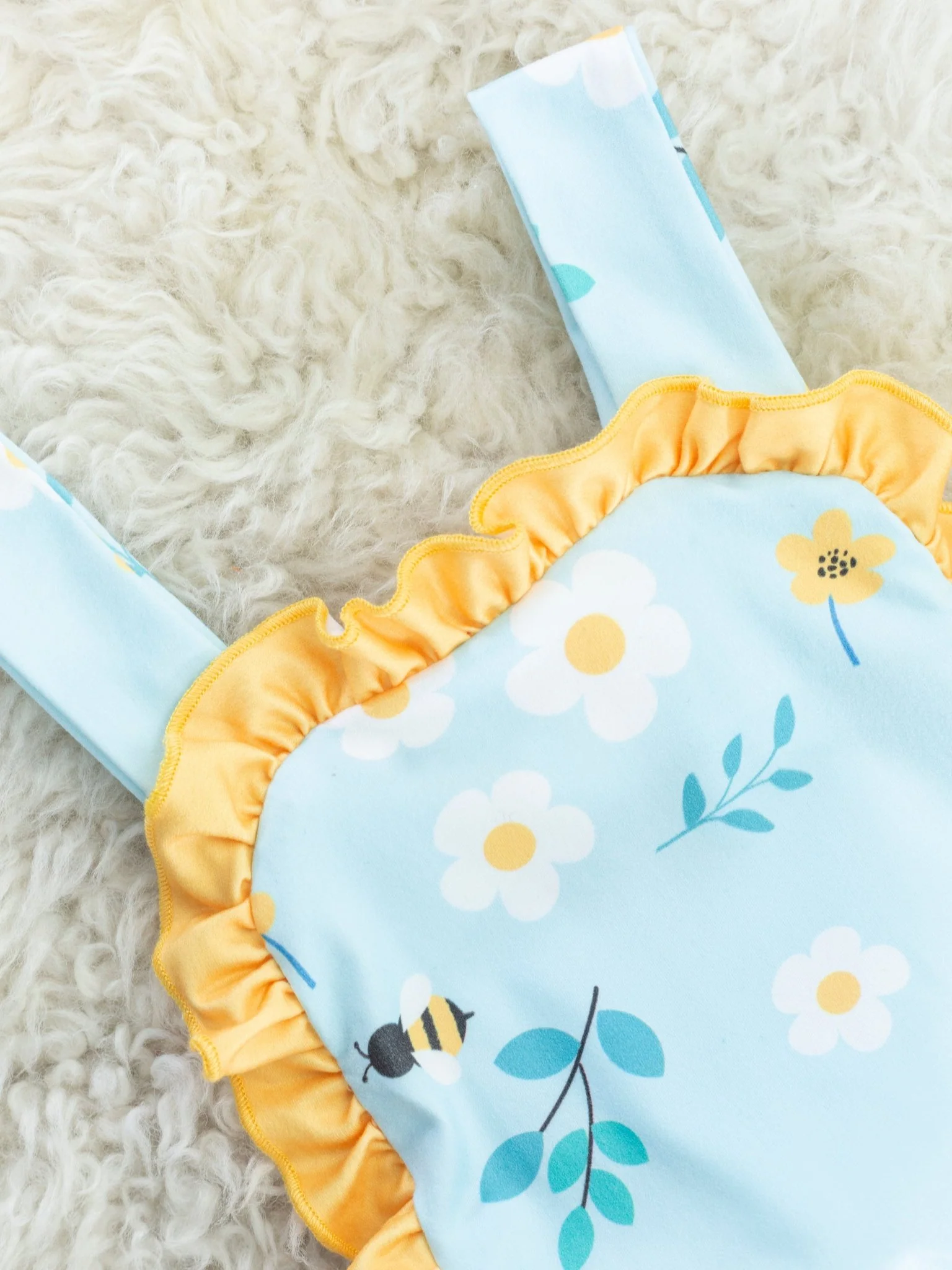 Beautiful Bees Ruffle Bubble Romper - Image 3