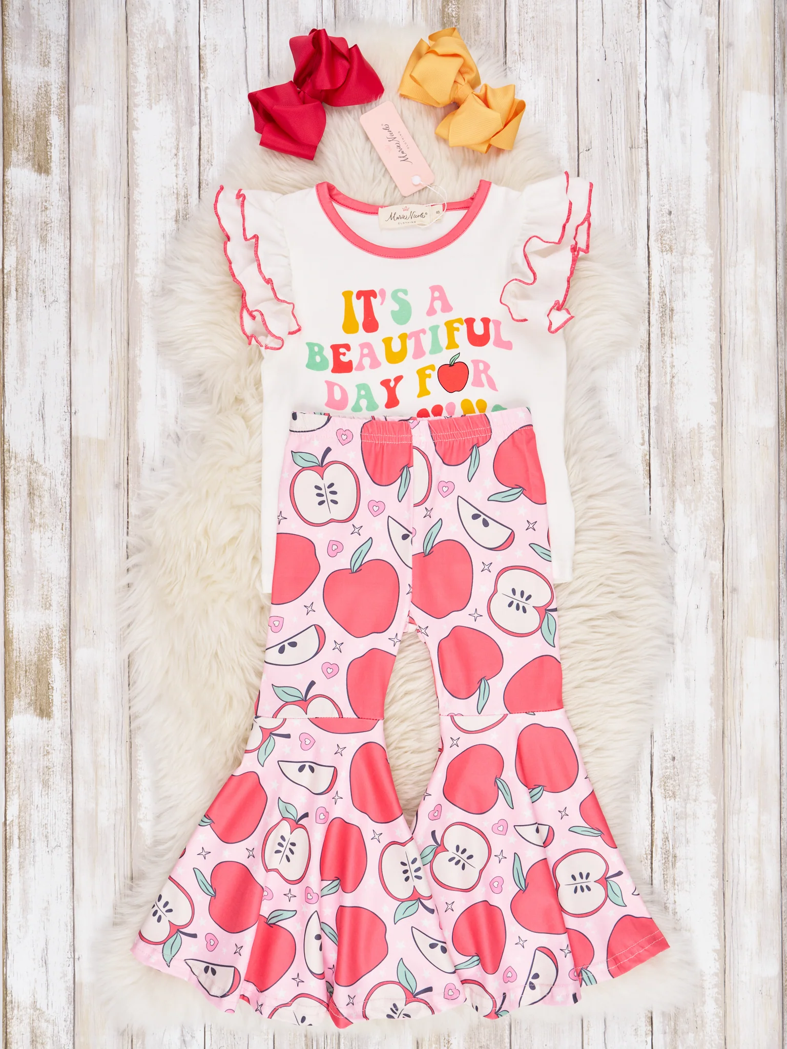 "Beautiful Day For Learning" Ruffle Outfit - Image 3