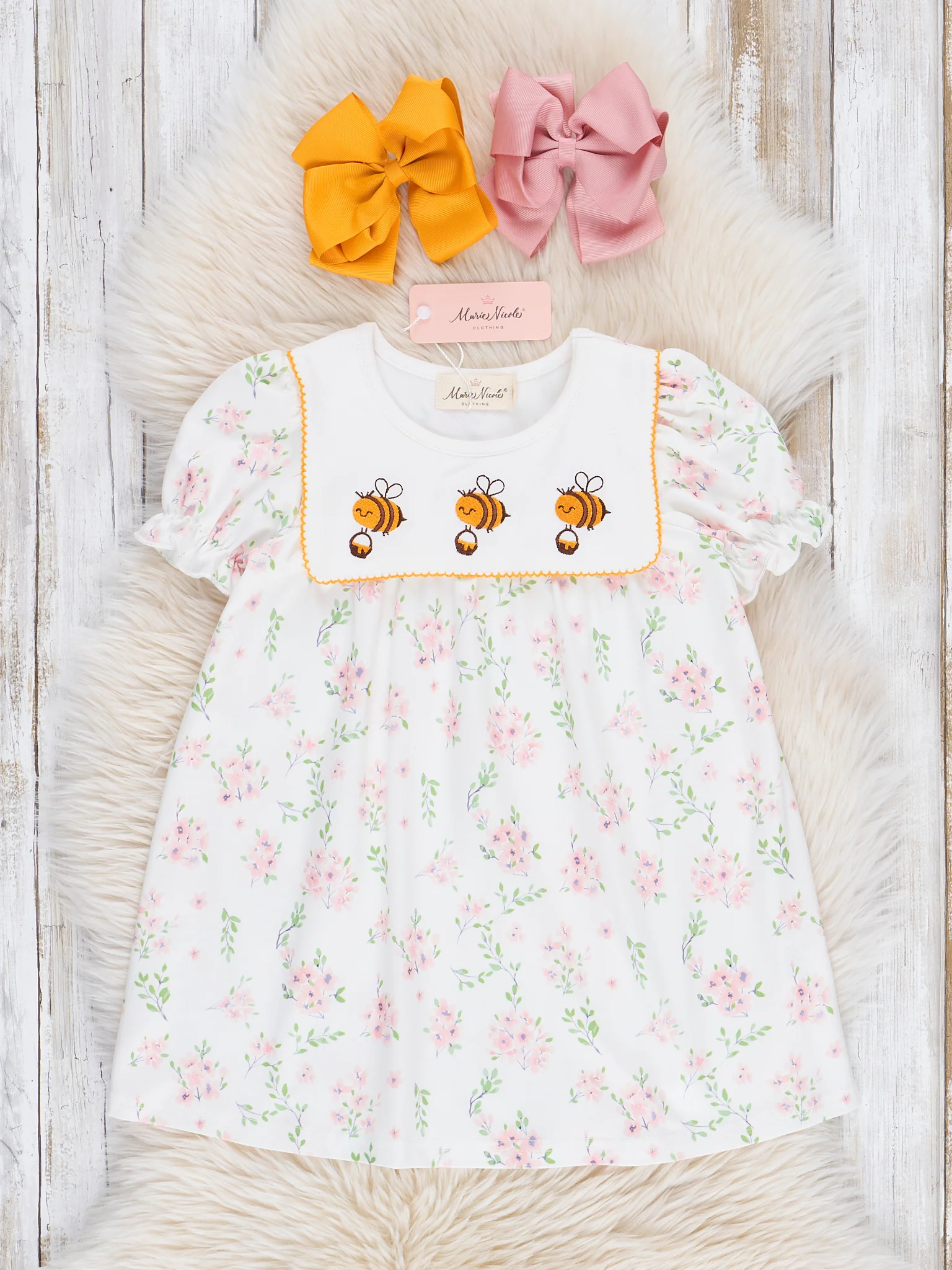 Bee in Your Bonnet Embroidered Ruffle Dress - Image 2