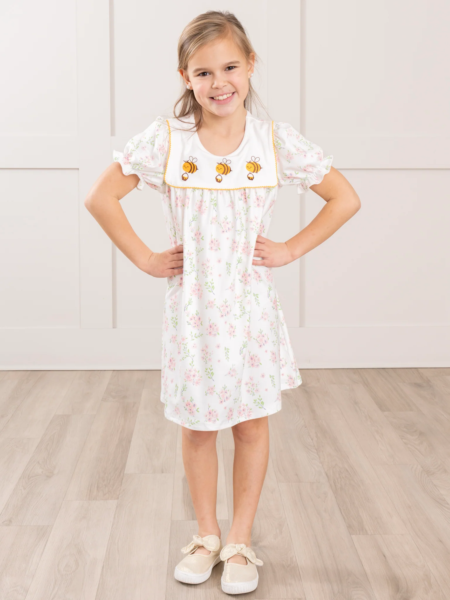 Bee in Your Bonnet Embroidered Ruffle Dress - Image 3