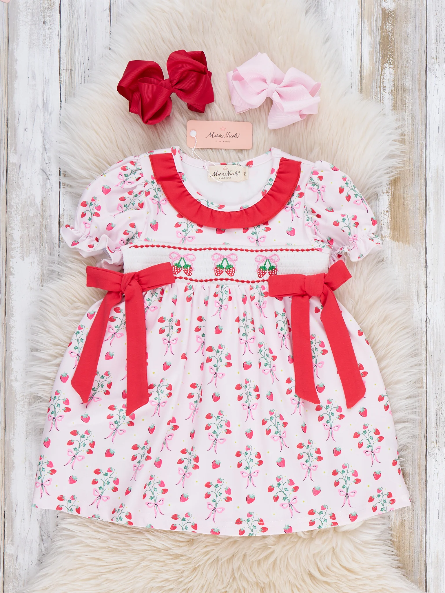 Berry Bouquet Smocked Ruffle Dress - Image 2