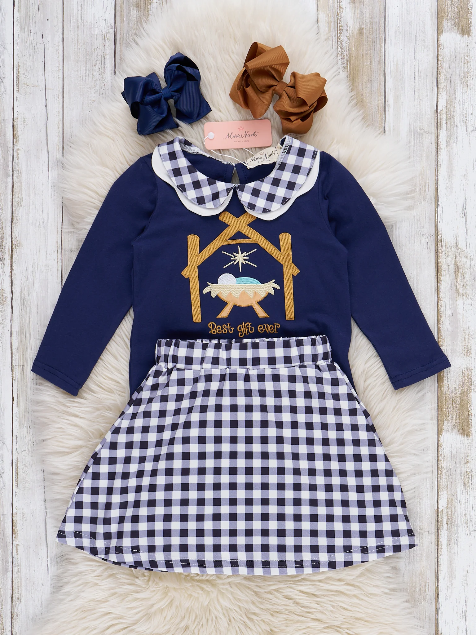 "Best Gift Ever" Nativity Skirt Outfit - Image 3