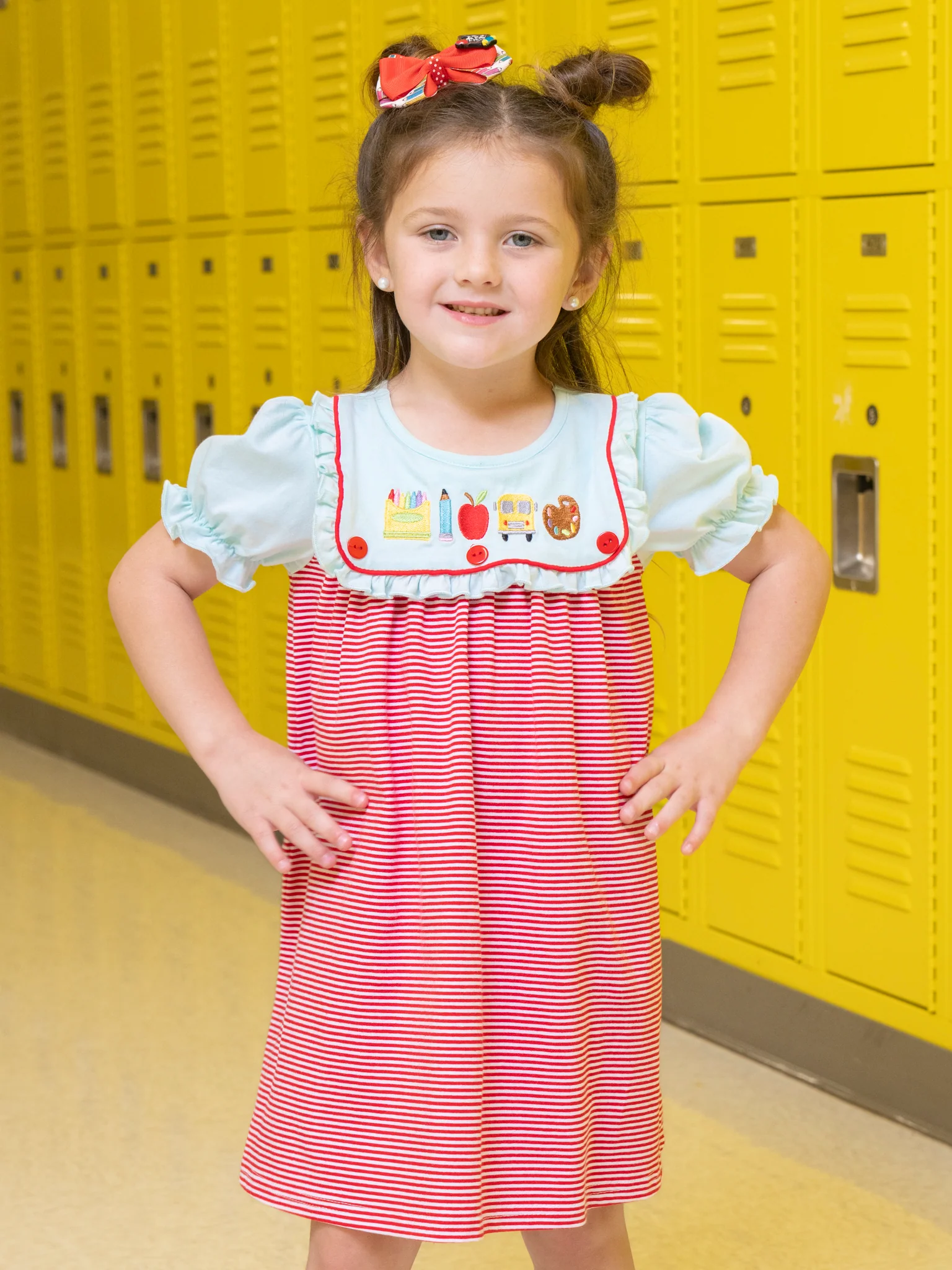 Best School Day Embroidered Ruffle Dress