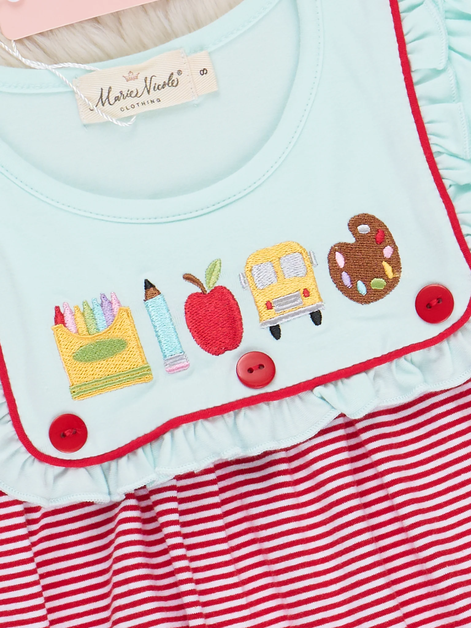 Best School Day Embroidered Ruffle Dress - Image 3