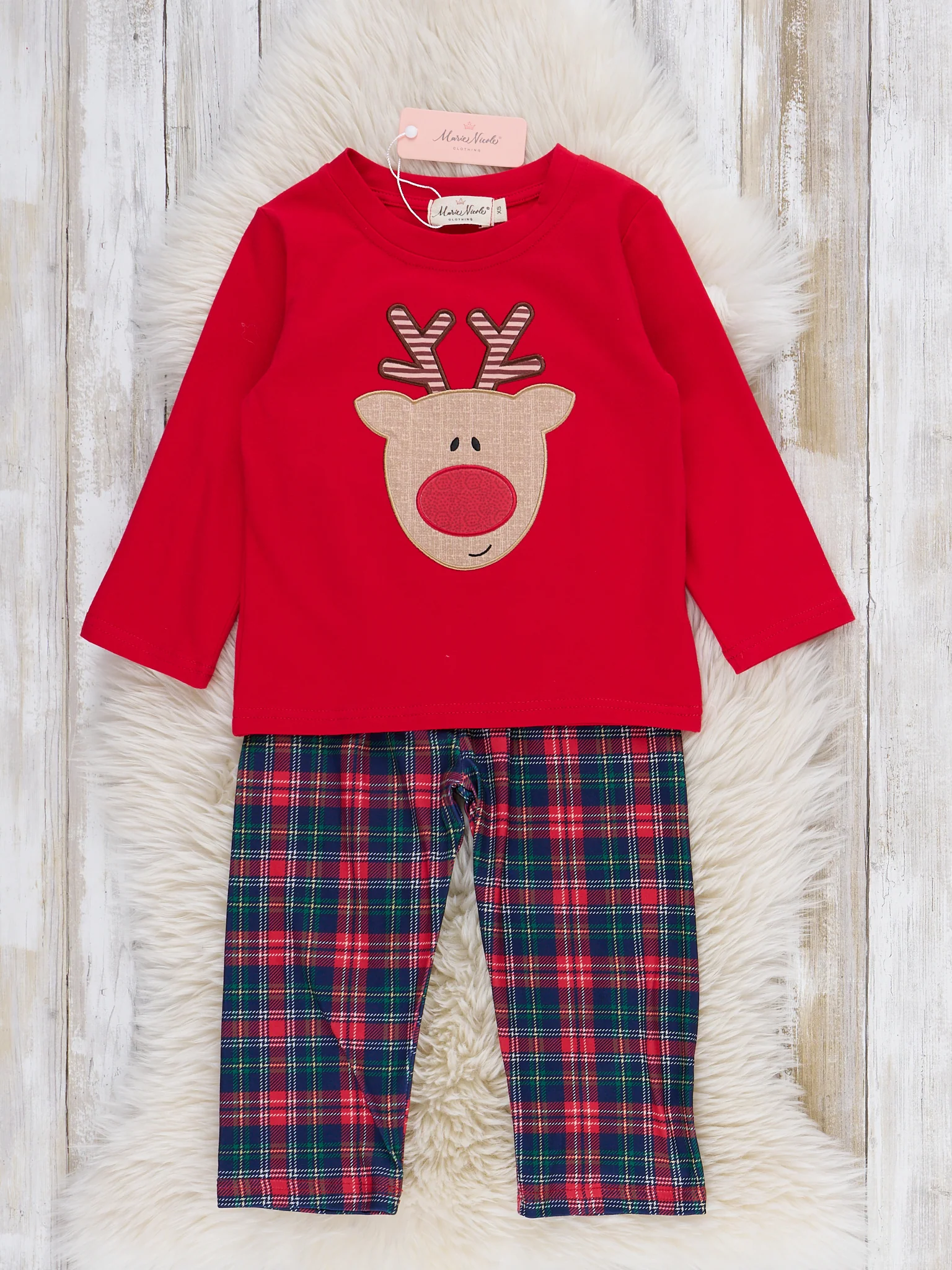 Big Red Nose Rudolph Embroidered Outfit