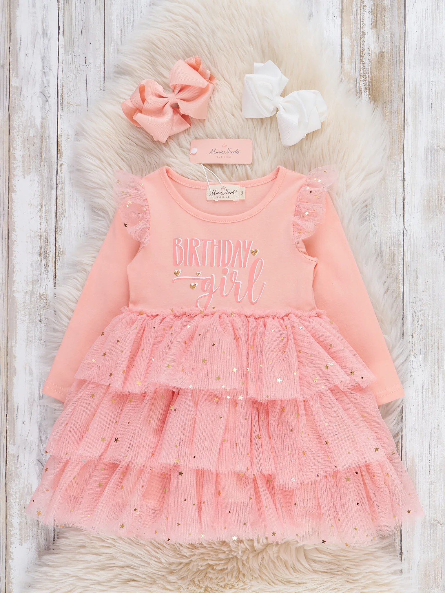 "Birthday Girl" Pink Princess Tulle Dress - Image 2