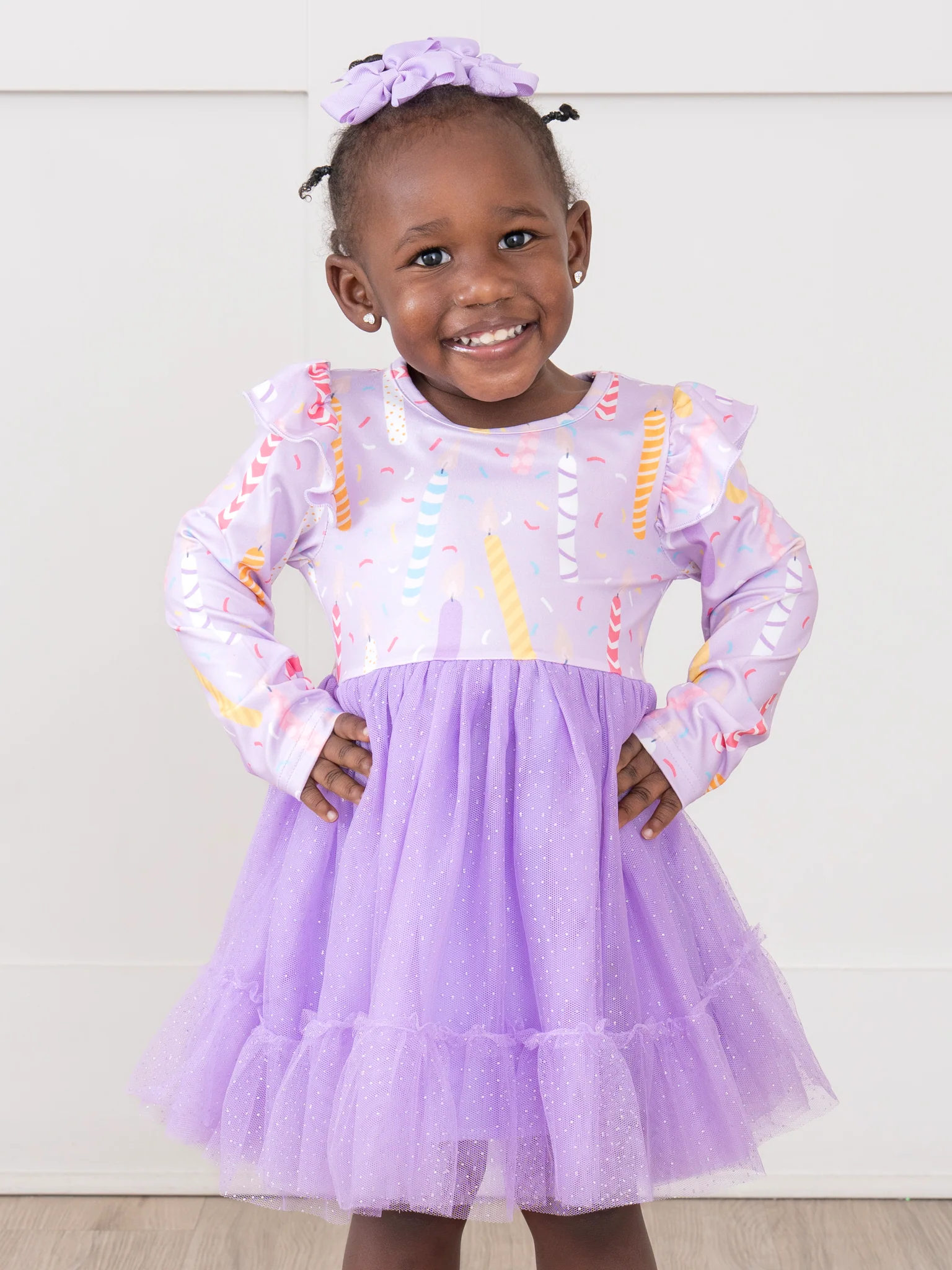 Birthday Girl's Candles Tulle Dress