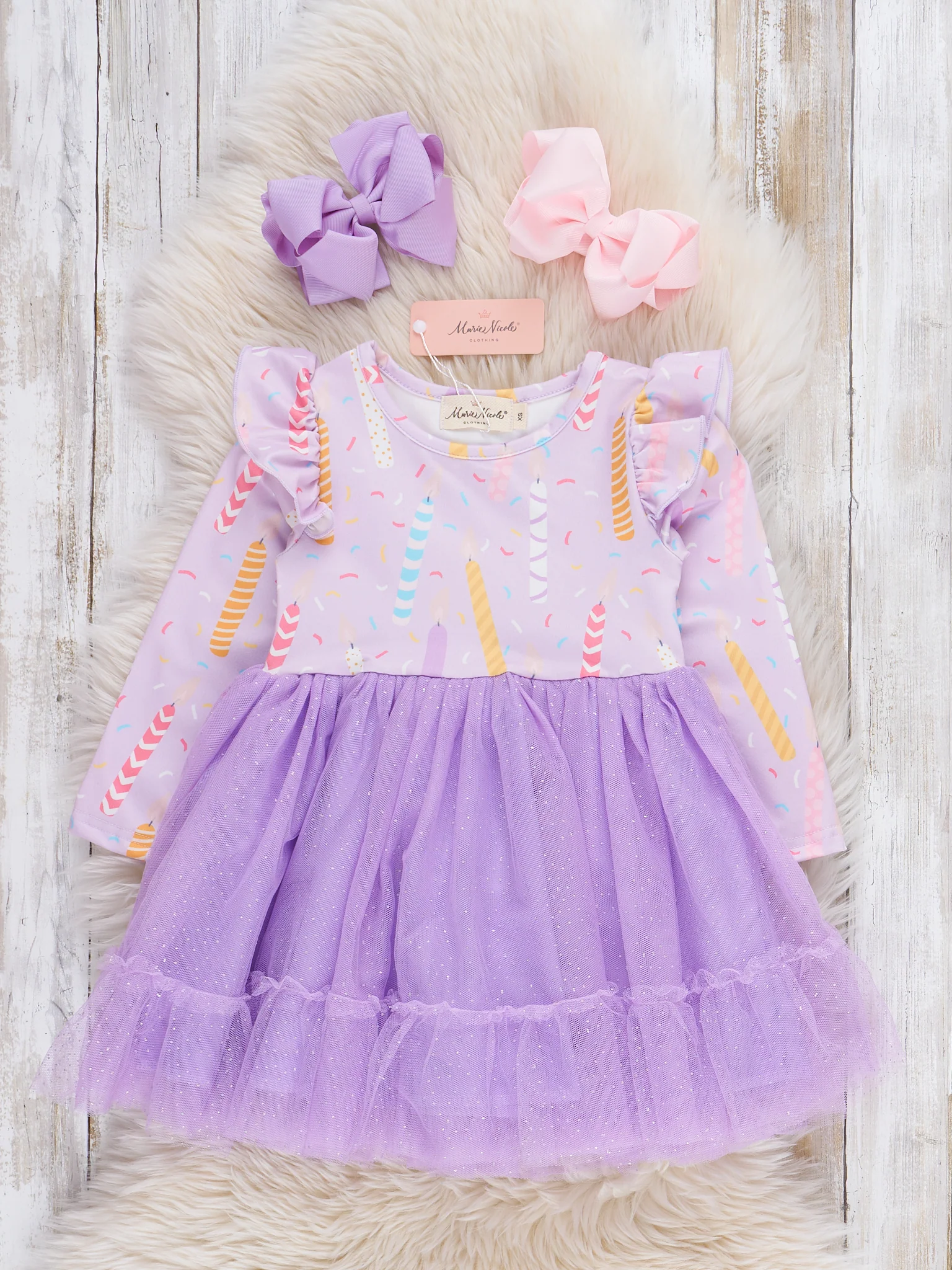 Birthday Girl's Candles Tulle Dress - Image 2