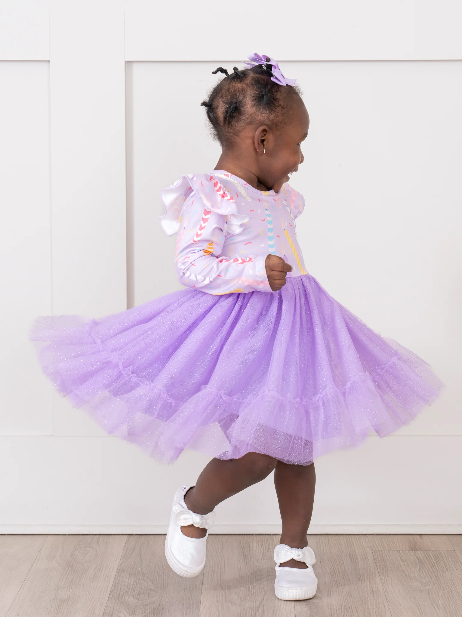 Birthday Girl's Candles Tulle Dress - Image 4