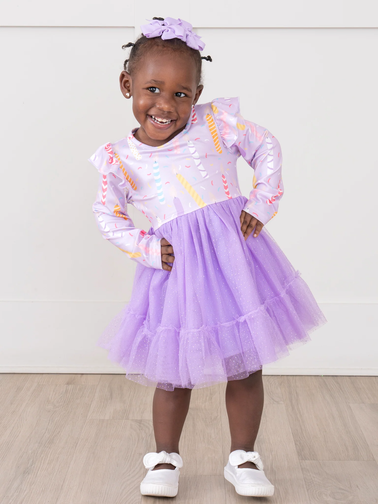 Birthday Girl's Candles Tulle Dress - Image 6