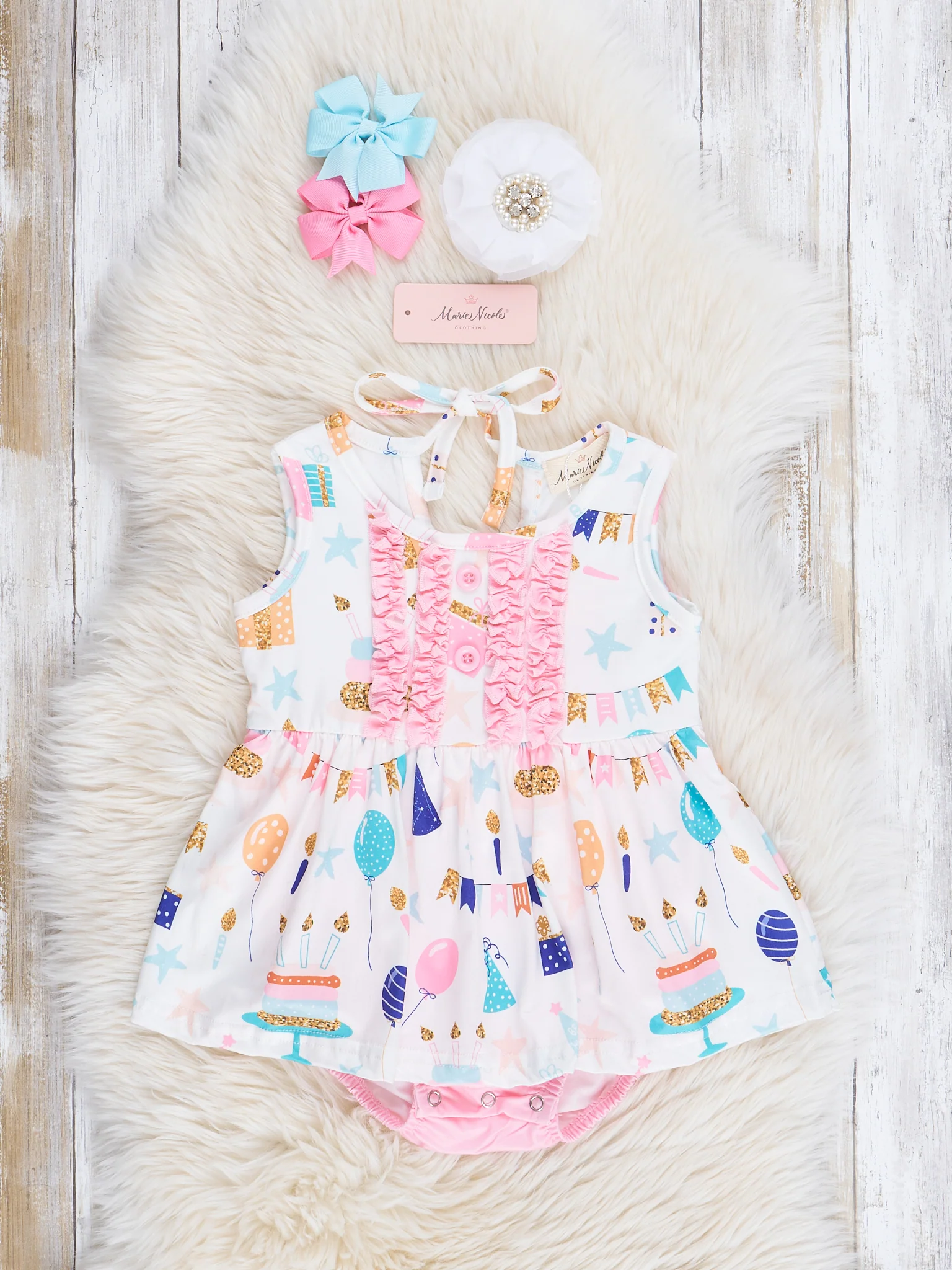Birthday Party Ruffle Bubble Romper