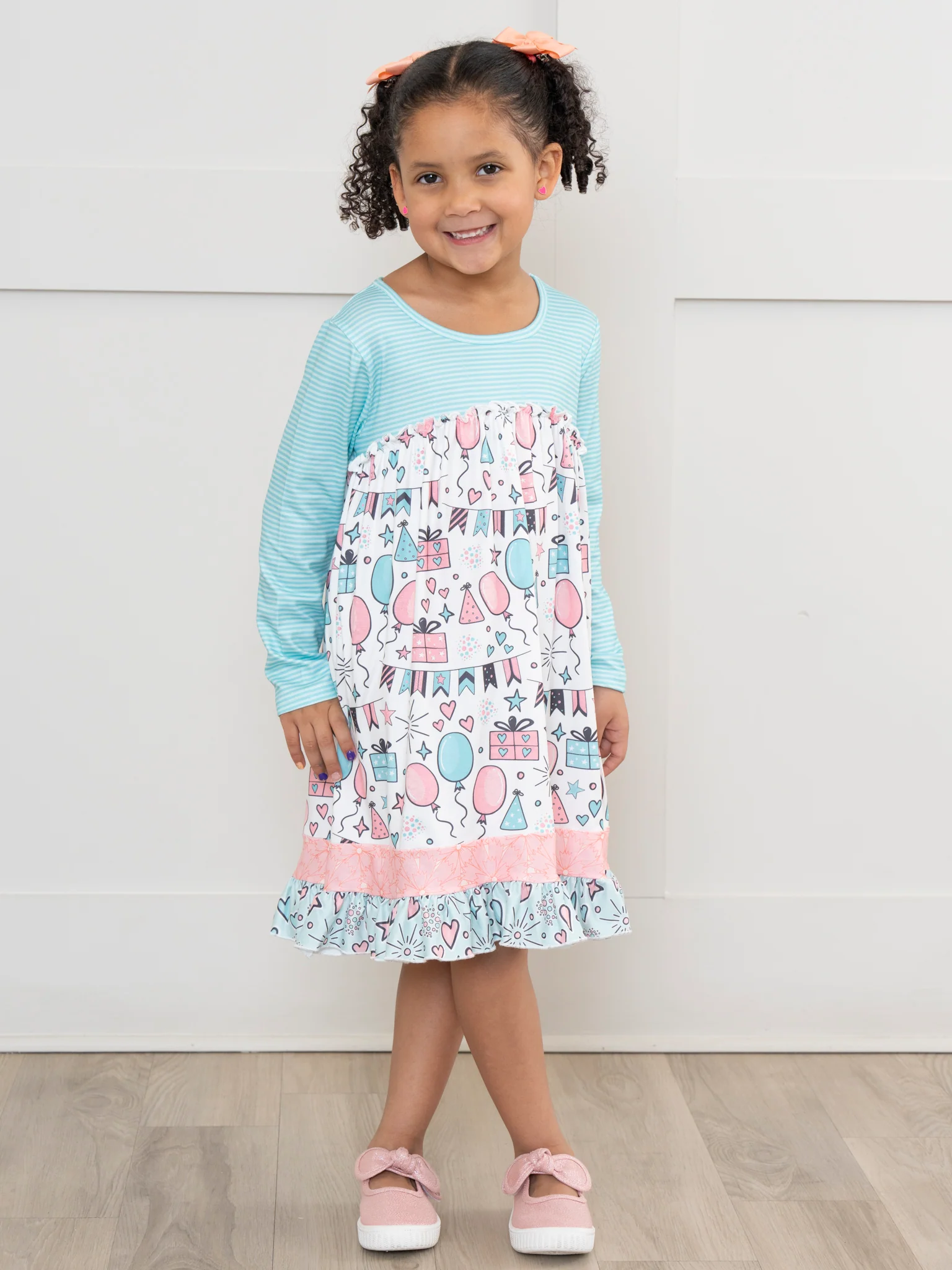 Birthday Party Stripes Ruffle Dress - Image 4