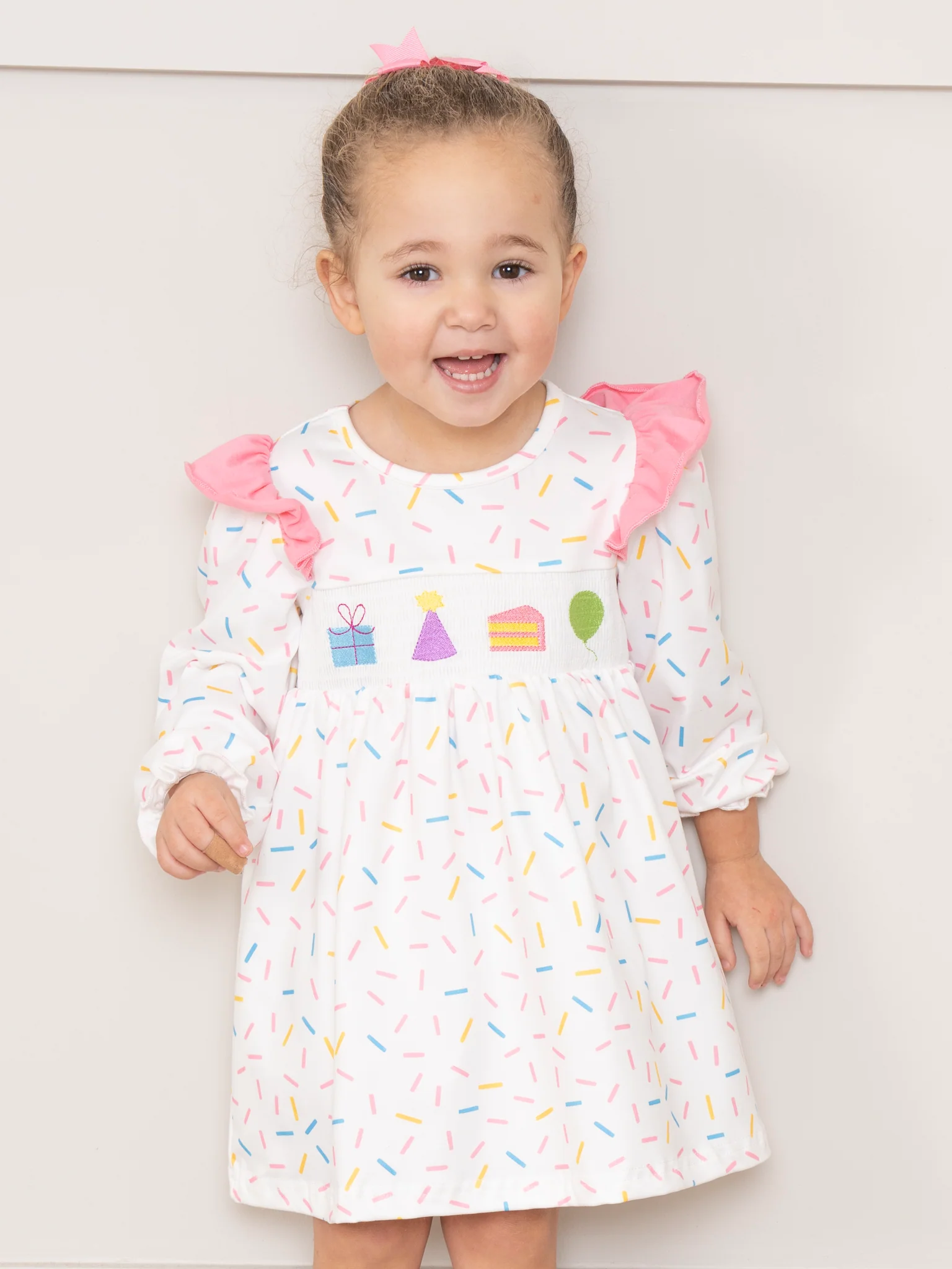 Birthday Sprinkles Smocked Ruffle Dress
