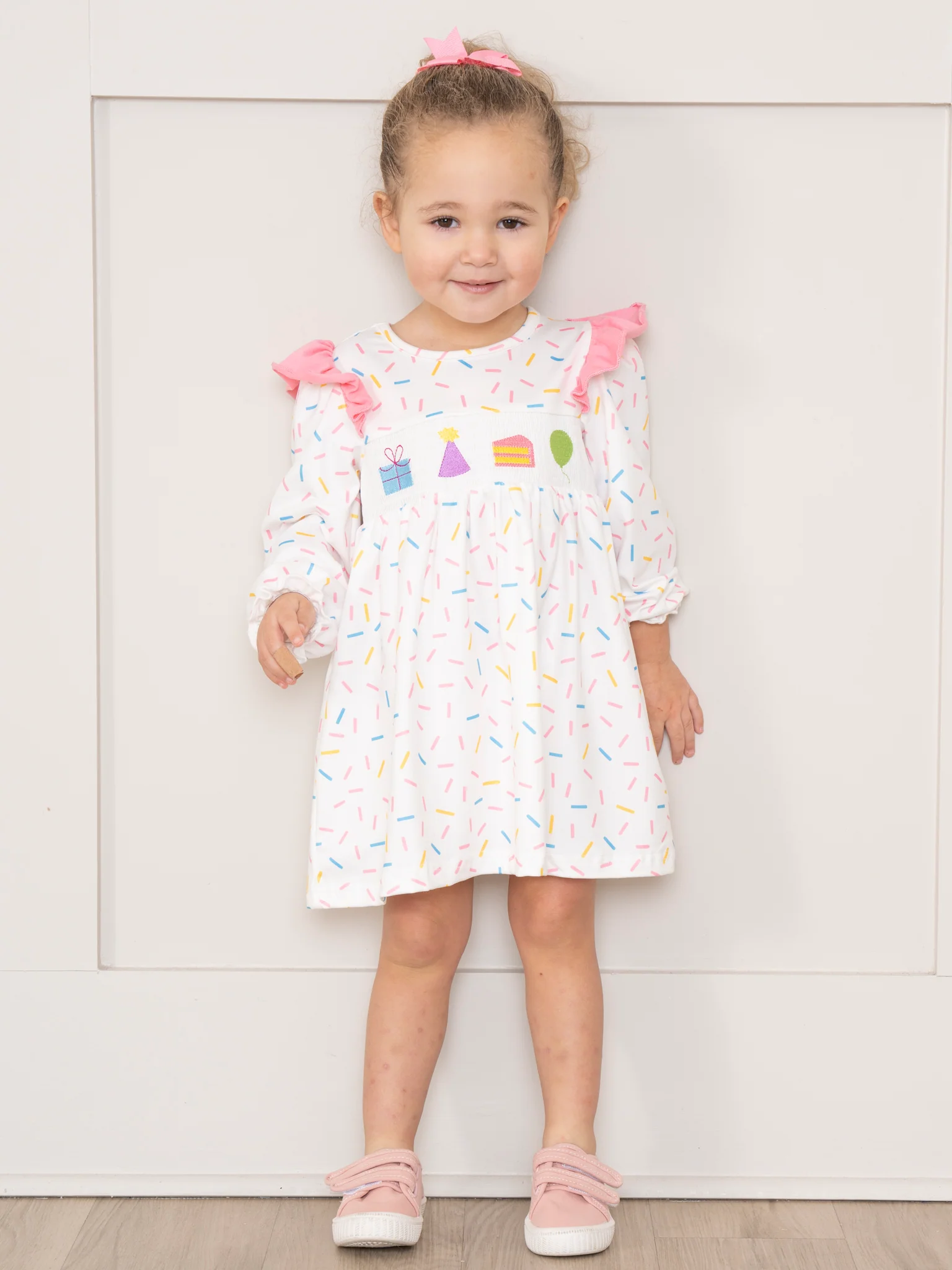 Birthday Sprinkles Smocked Ruffle Dress - Image 3