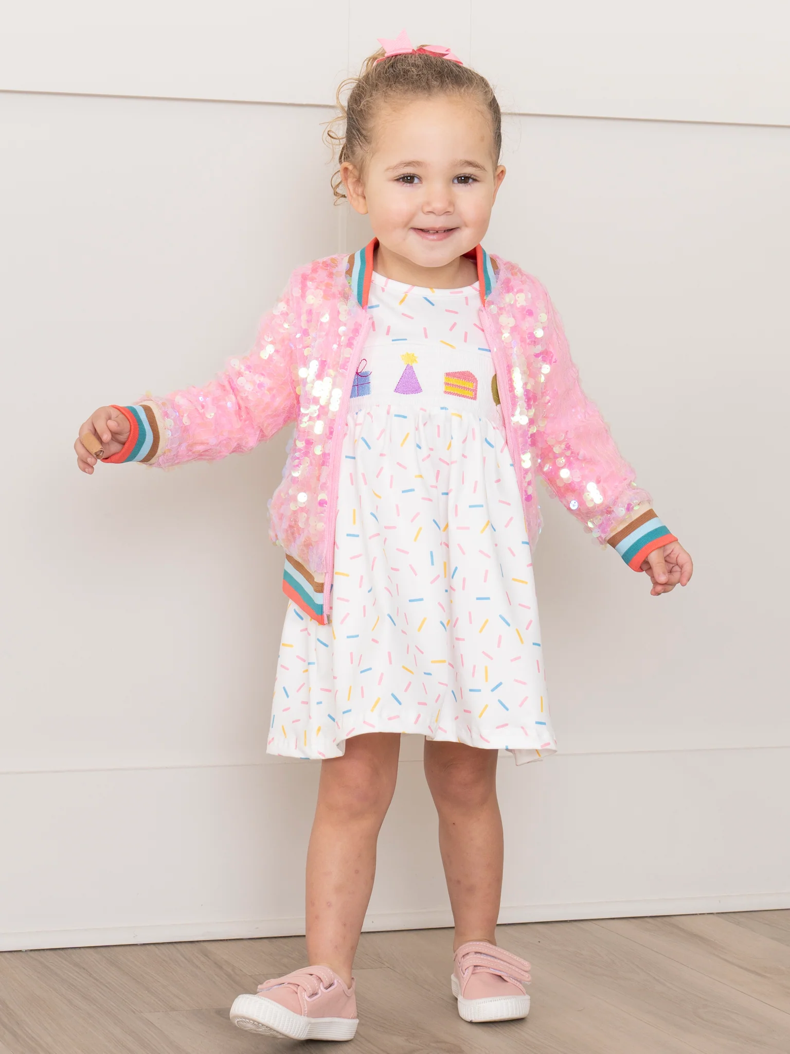 Birthday Sprinkles Smocked Ruffle Dress - Image 4