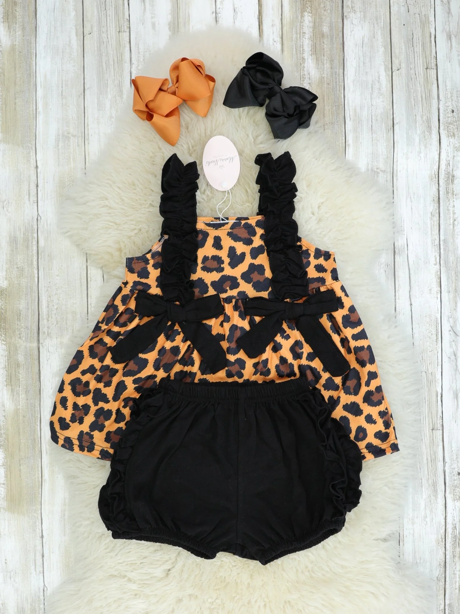 Black Leopard Ruffle Outfit - Image 2