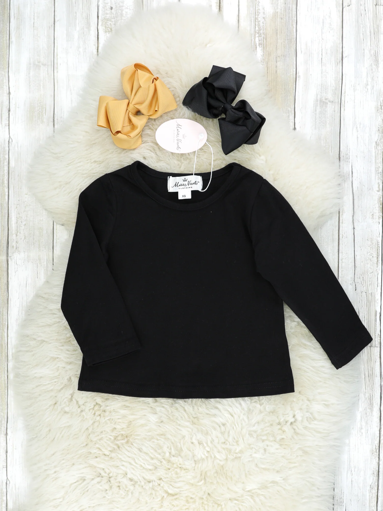 Black Long Sleeve & Denim Cat Pocket Overall Set - Image 3