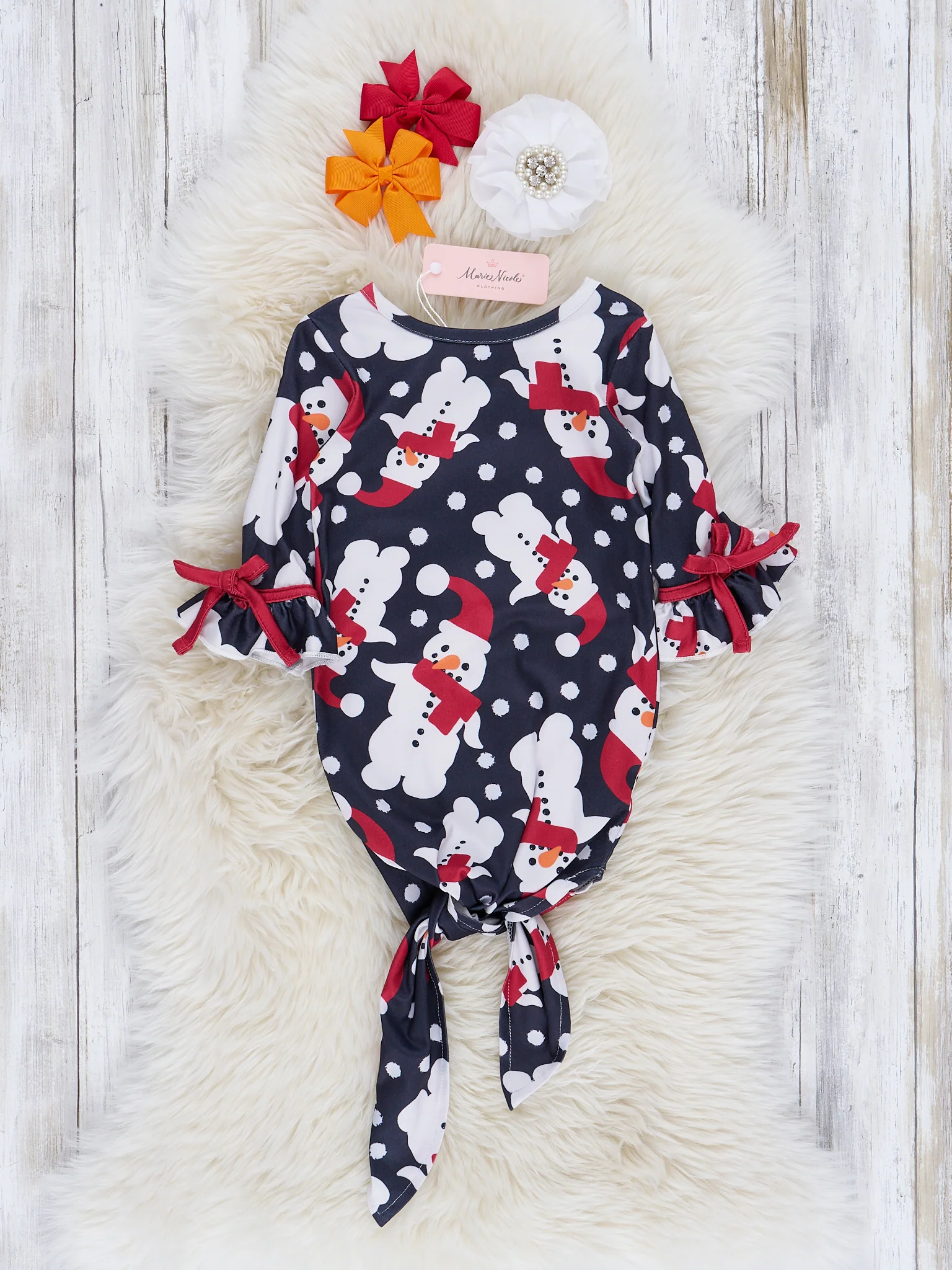 Black Mr. Snowman Knot Gown