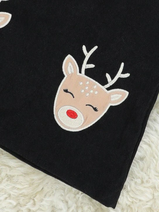 Black Reindeer Overall Dress Set - Image 3