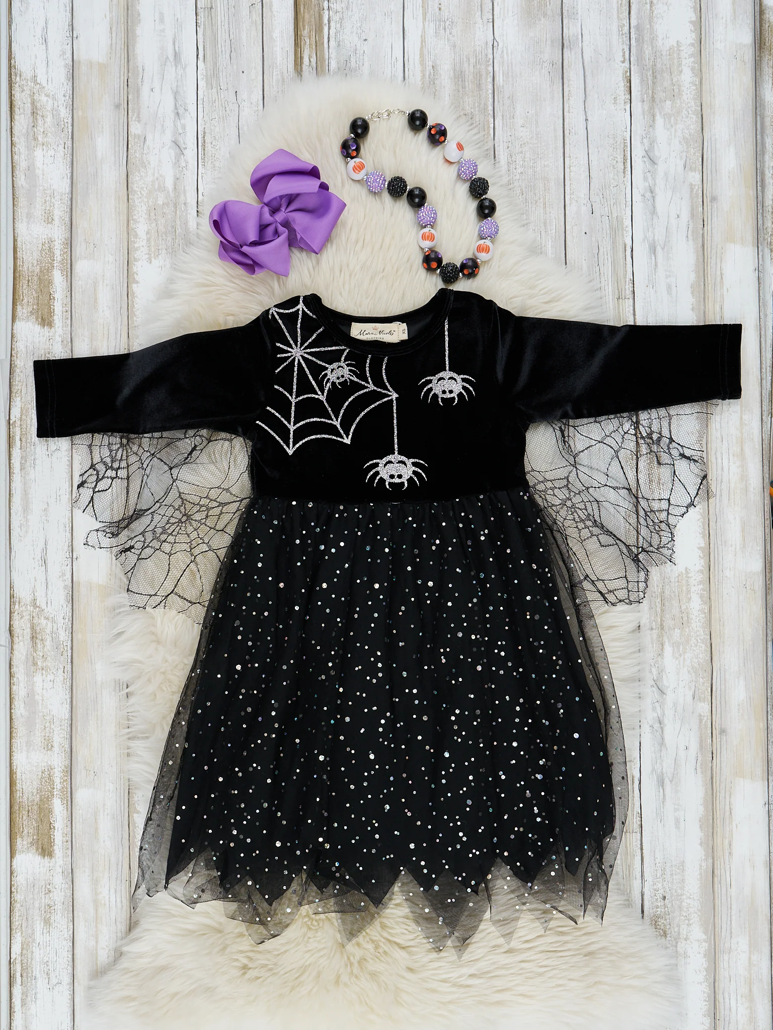 Black Spider Sparkle Tulle Dress - Image 2