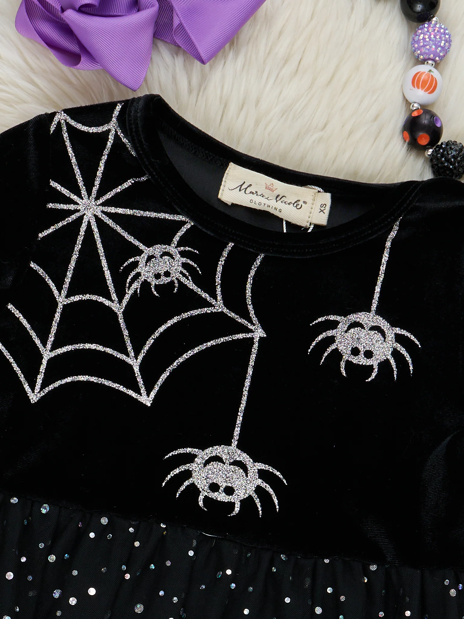 Black Spider Sparkle Tulle Dress - Image 3