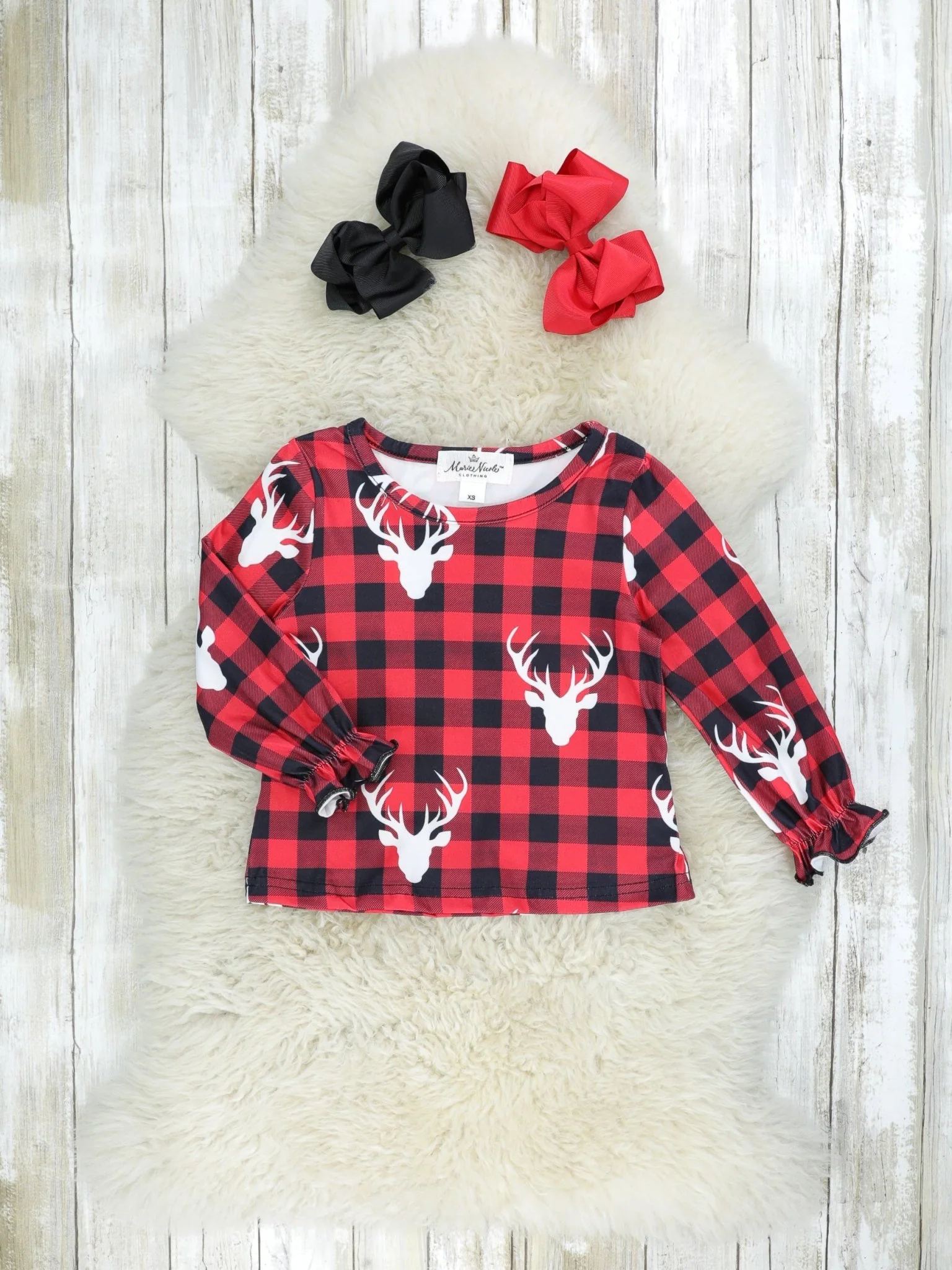 Black Suede Dress & Buffalo Plaid Buck Shirt - Image 2