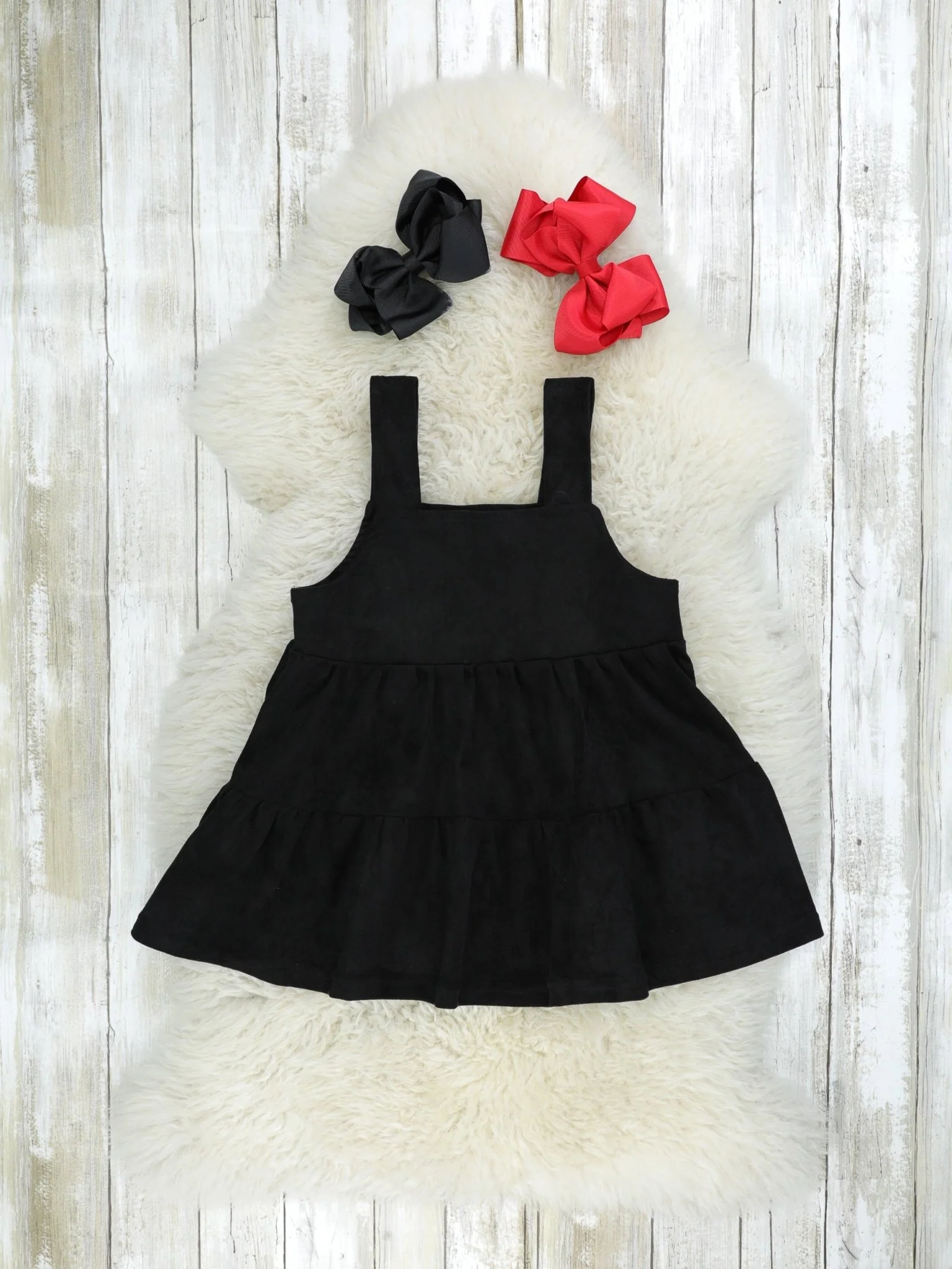 Black Suede Dress & Buffalo Plaid Buck Shirt - Image 3