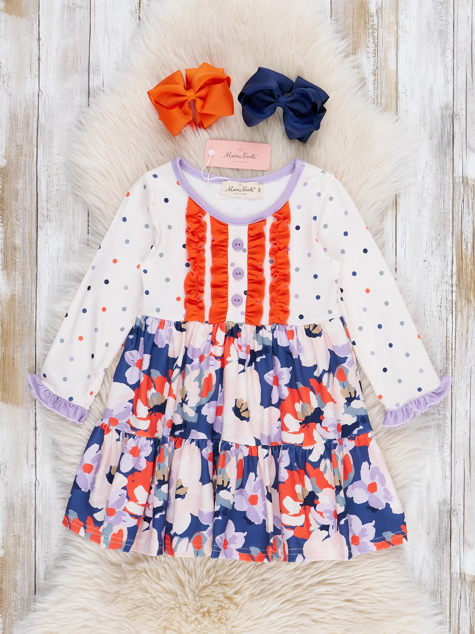 Bloom & Dots Ruffle Dress - Image 2