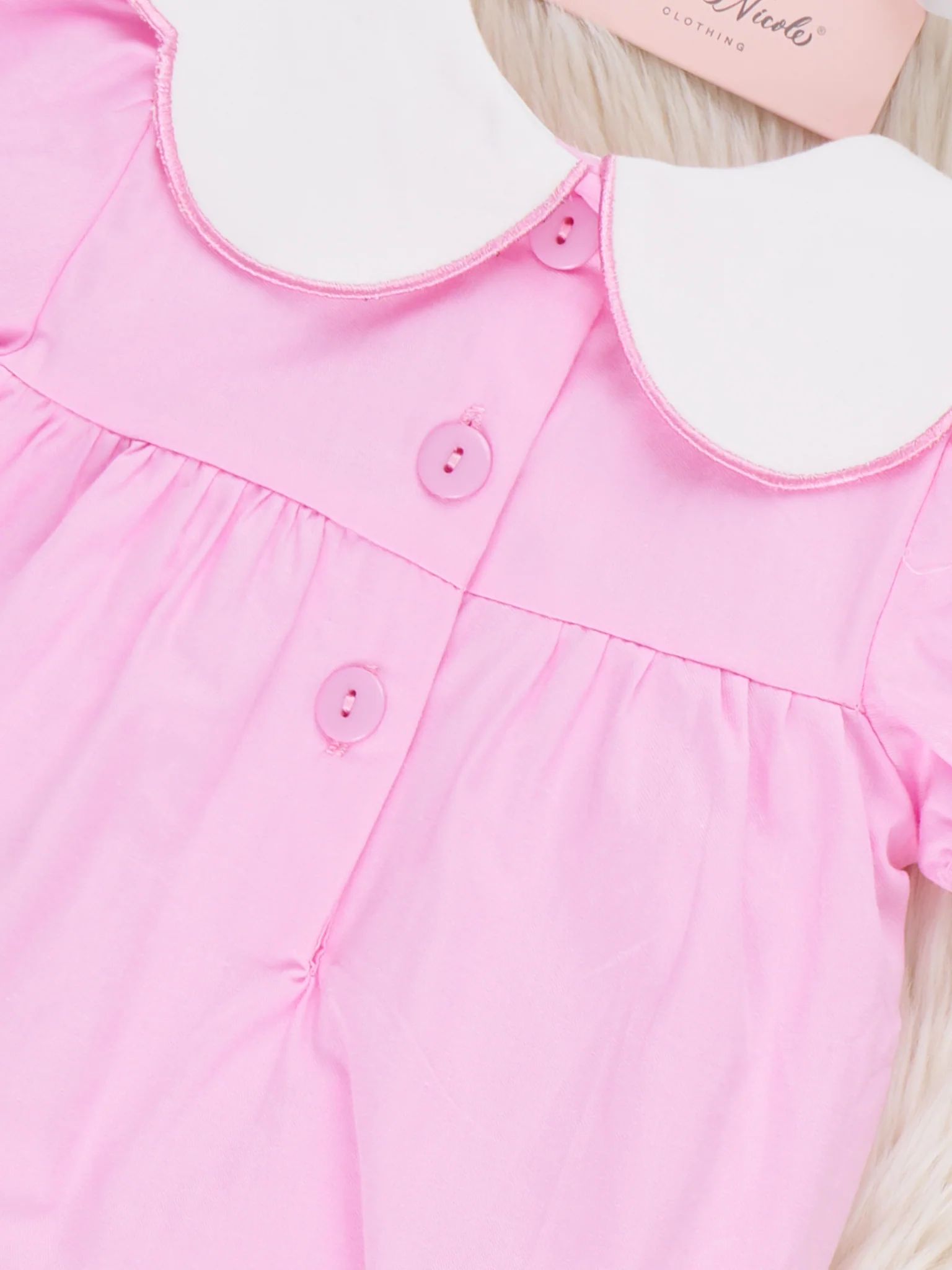 Blooming Bunny Embroidered 100% Cotton Bubble Romper - Image 3