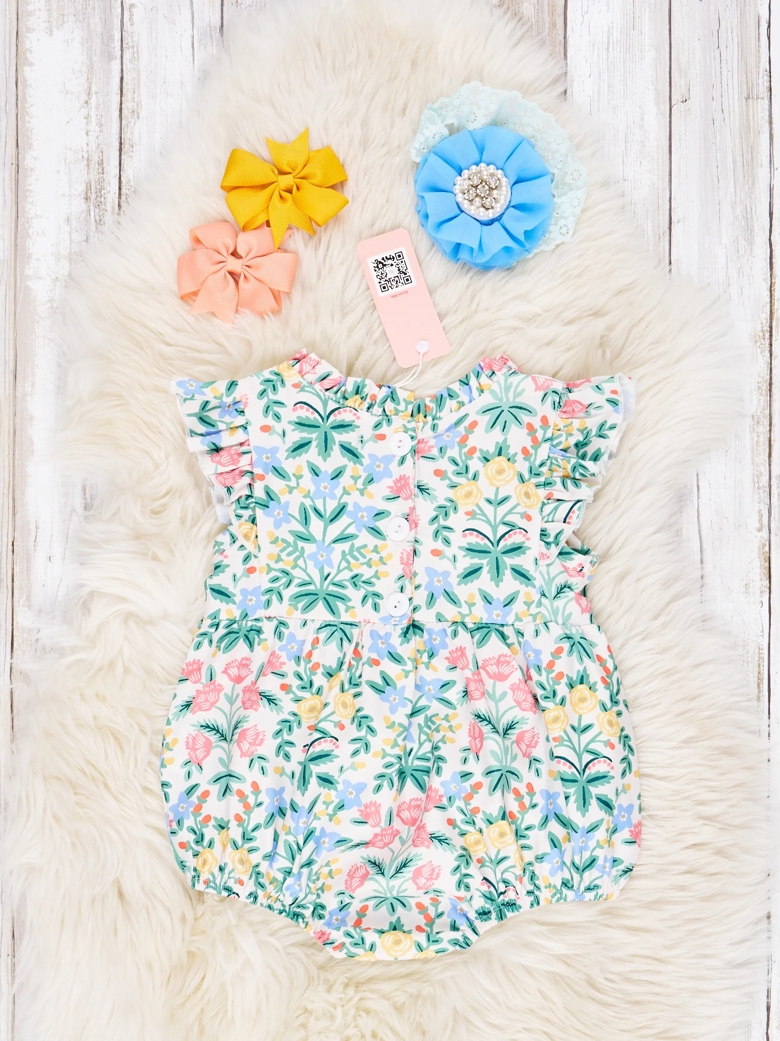 Blooming Floral Ruffle Lace Romper - Image 2