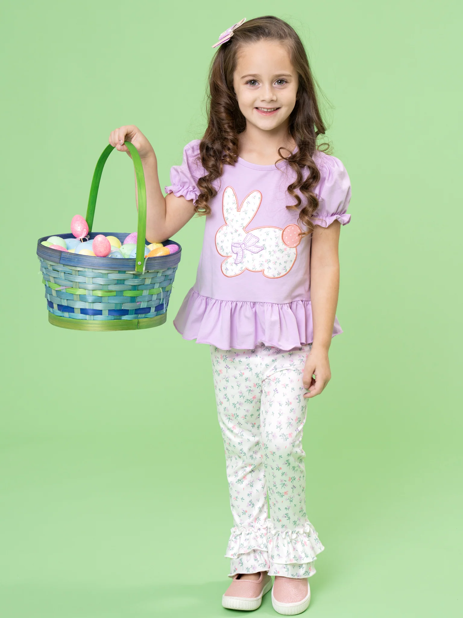 Blossoms Bunny Embroidered Ruffle Outfit