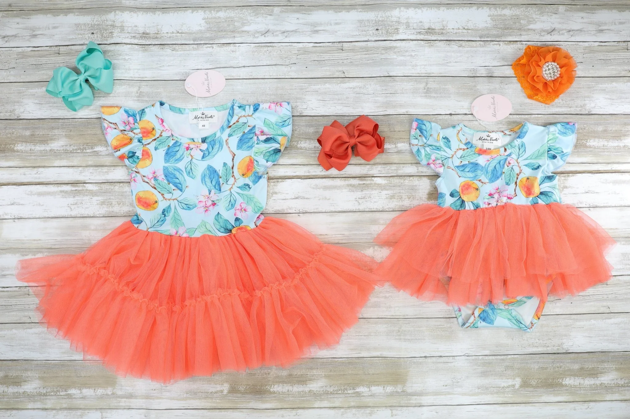 Blue & Peach Tulle Dress - Image 2